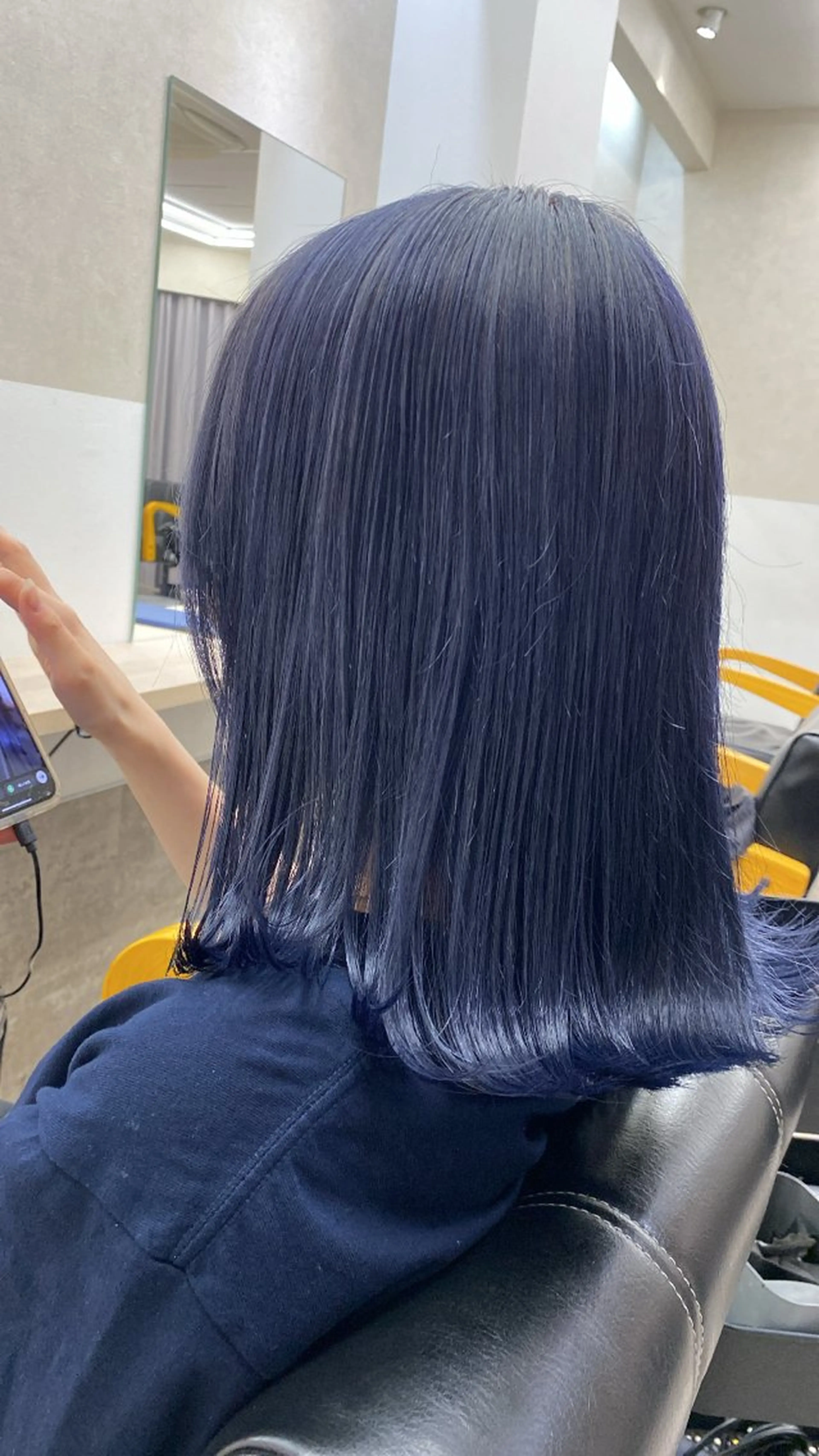 セミロング カラー カット ヘアカラー たつや/ハイトーン/ バレイヤージュ/寒色のヘアスタイル