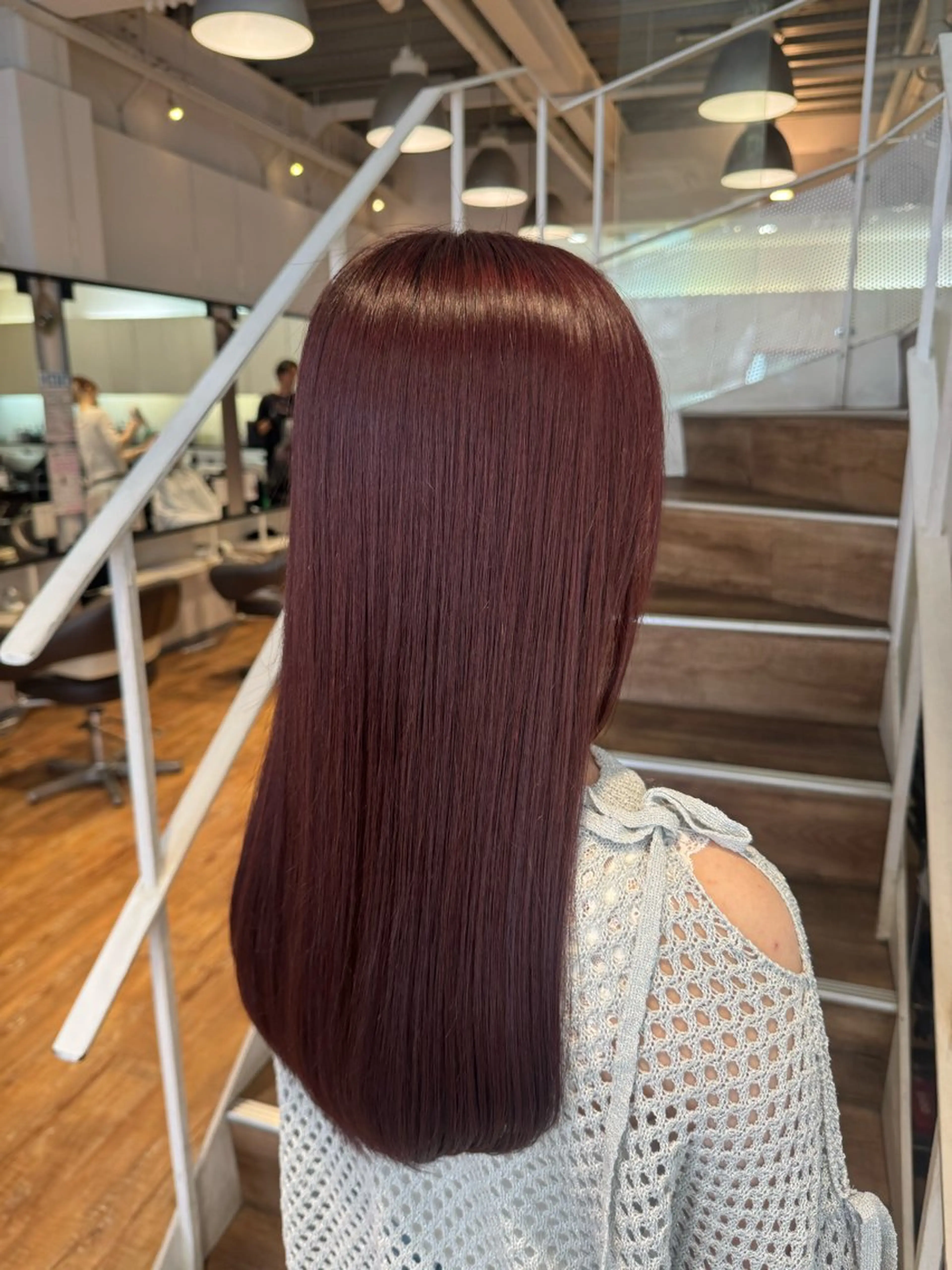 ロング カラー レッドカラー ヘアカラー トリートメント hip's eyes 渡辺舜のヘアスタイル