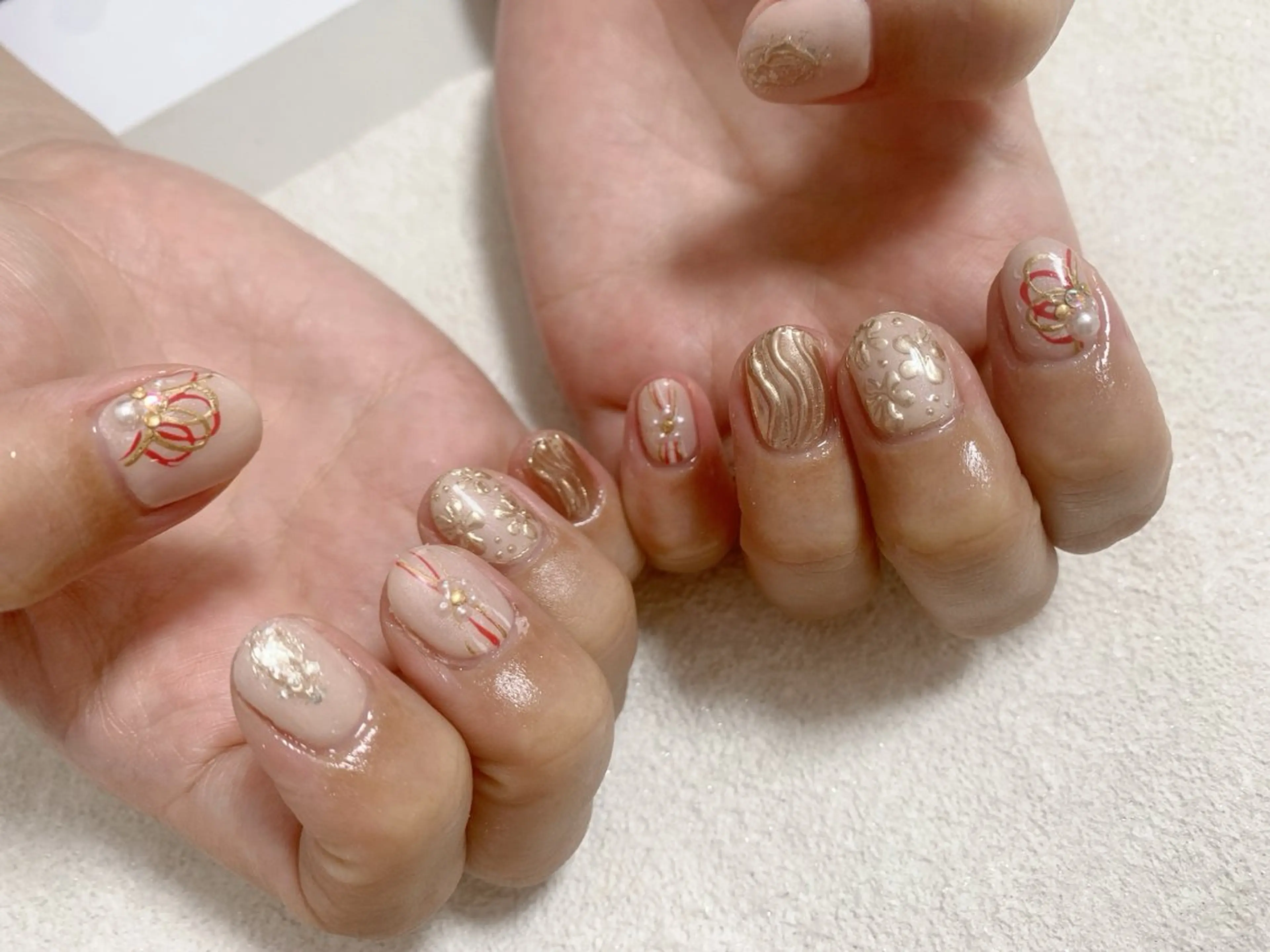 ネイル ジェルネイル キラキラネイル メンズネイル パラジェル 春ネイル kiki nail たまプラーザのネイルデザイン