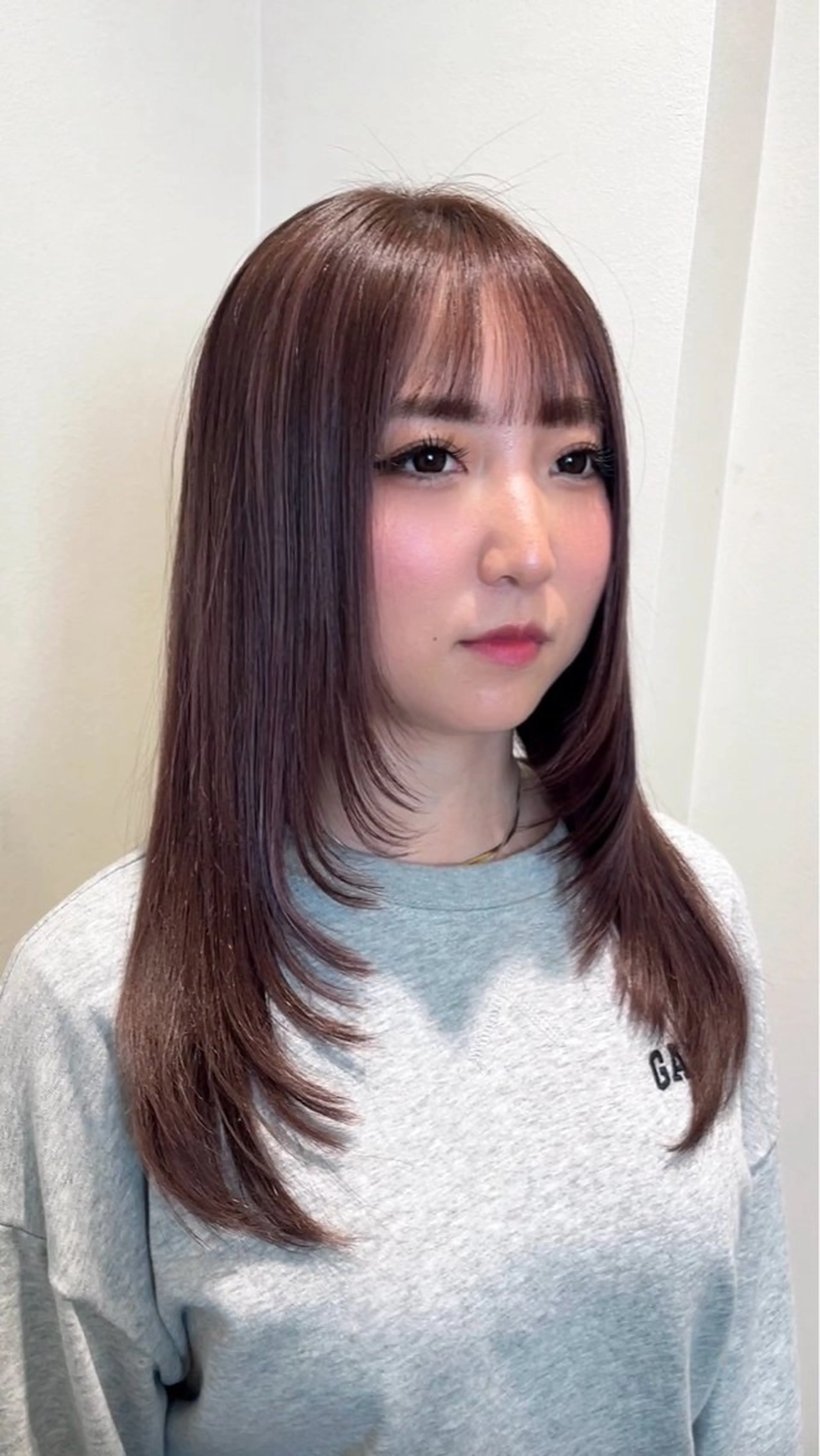 ロング ハイレイヤー レイヤーカット ロング カット 顔まわり‎🤍小顔 カット🤍みさきのヘアスタイル