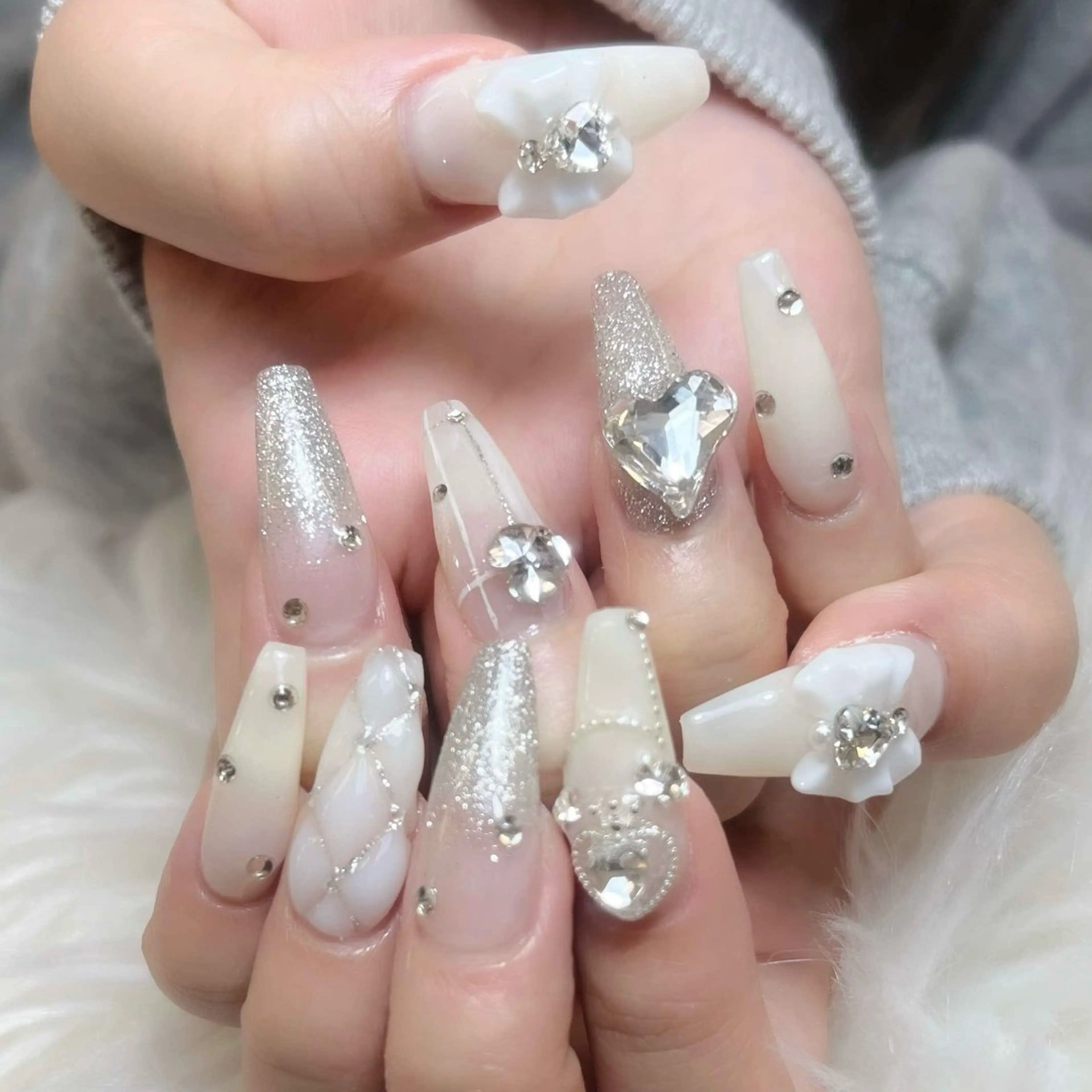 ネイル チークネイル 長さ出し フラッシュネイル フレンチネイル グラデーション ハンドネイル AN NAIL SALONのネイルデザイン