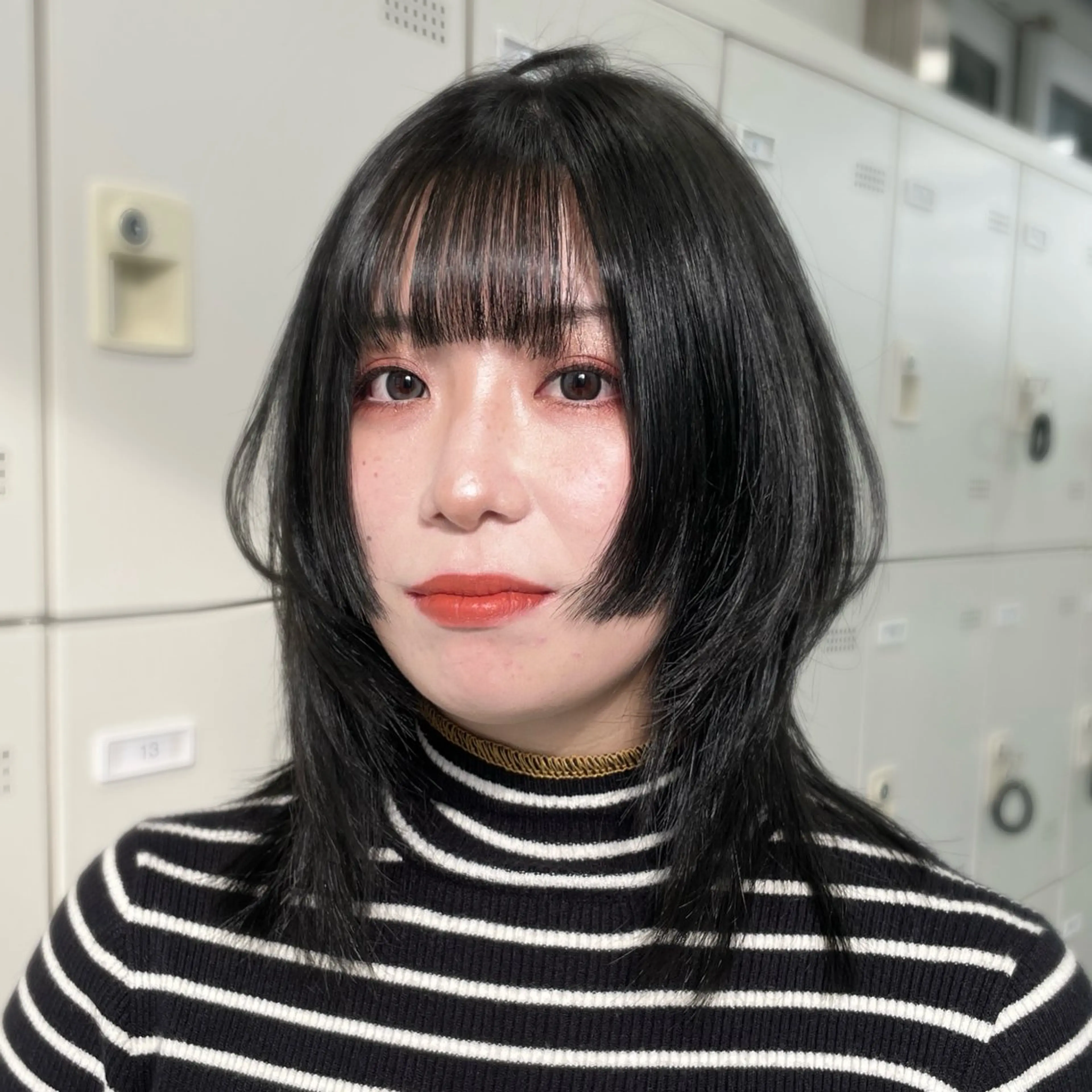 ミディアム カット ヘアカラー MOE 福岡韓国ヘア✧︎のヘアスタイル