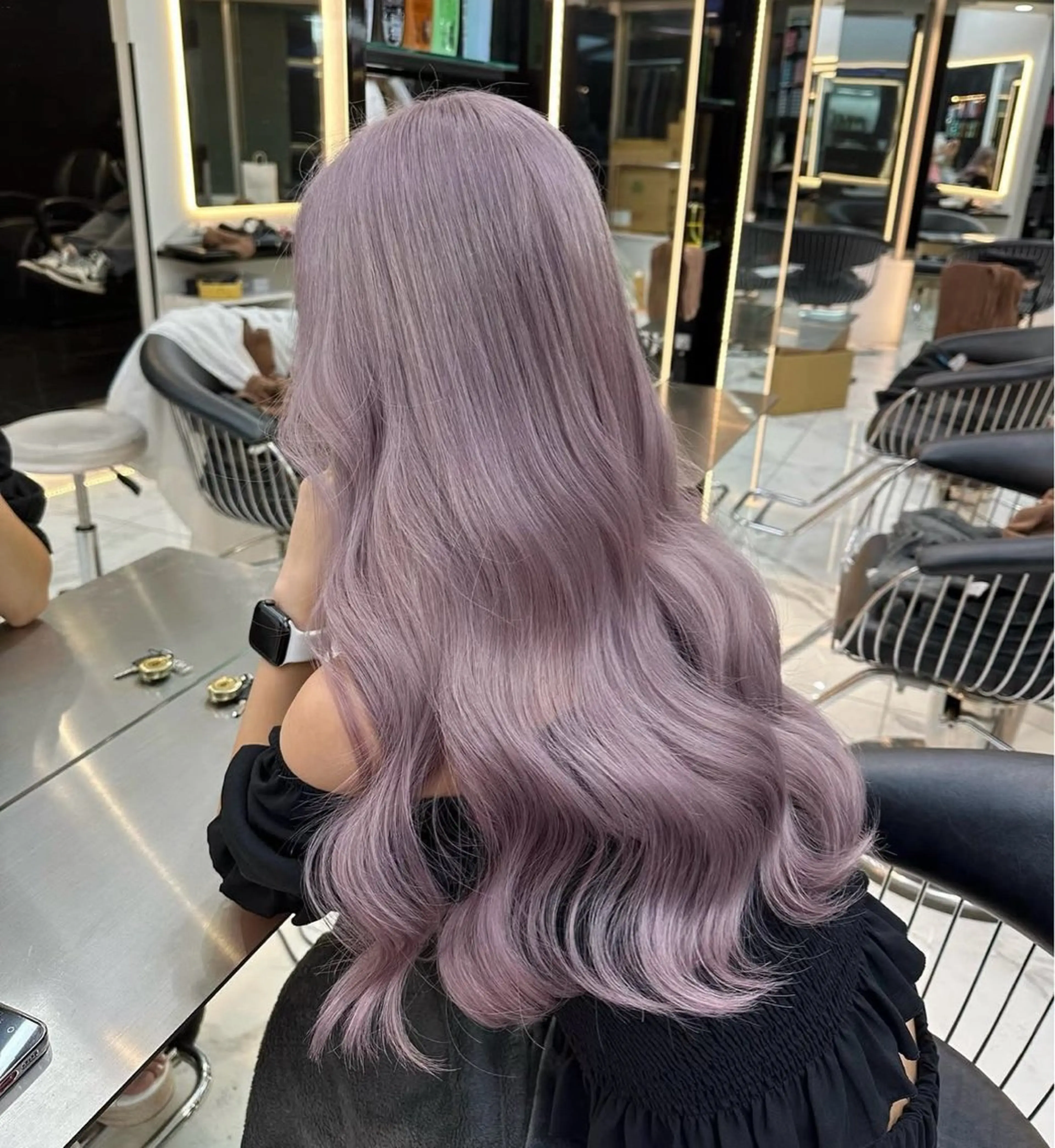 ロング カラー ブリーチ ラベンダーカラー ヘアカラー 谷口 真美のヘアスタイル