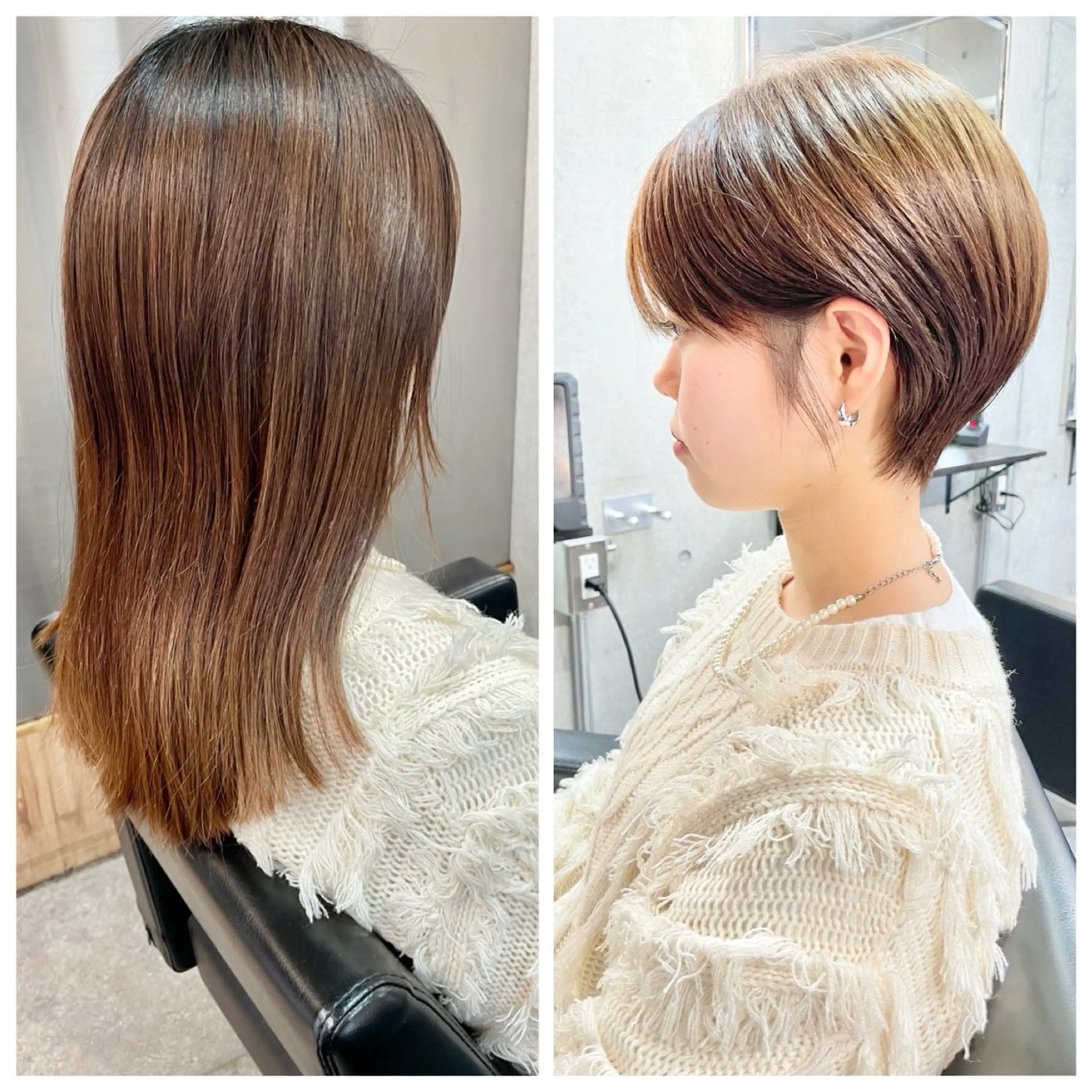 ショート カラー 丸みショート くびれヘア 髪質改善 似合わせカット ショートヘア カット ヘアカラー トリートメント ショートボブ髪質改善 縮毛矯正のプロ山道潤のヘアスタイル