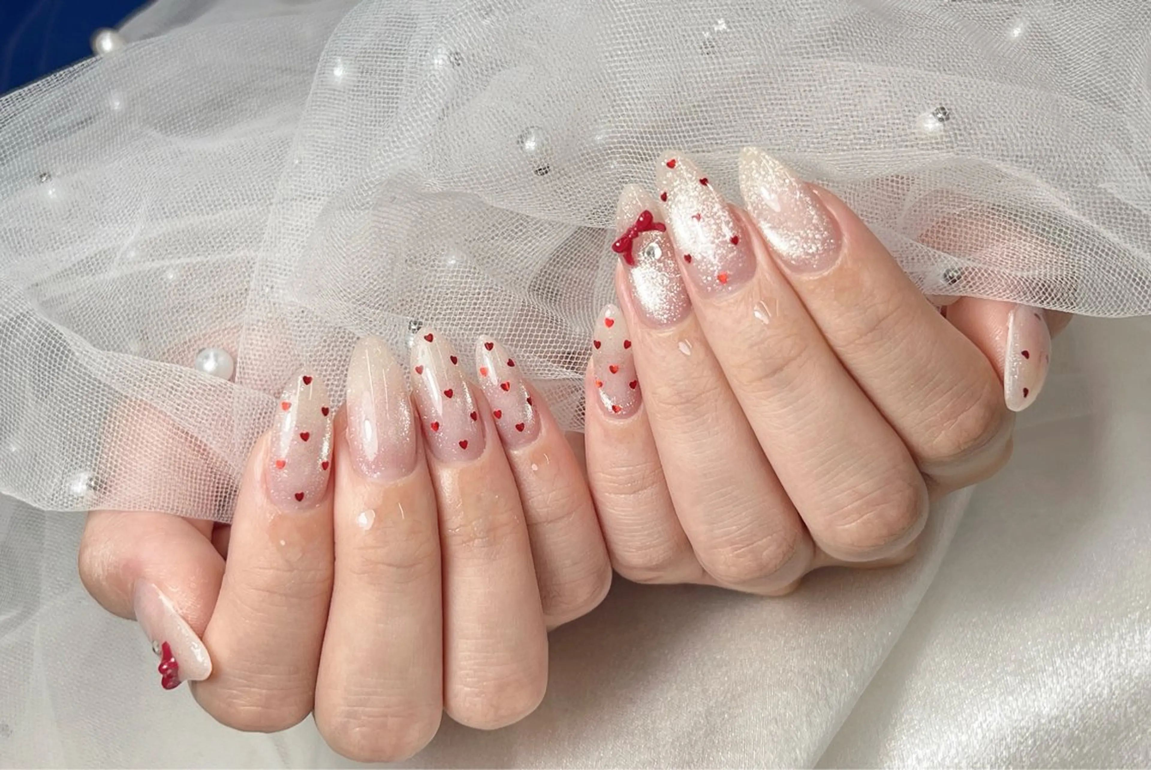 ネイル マグネットネイル ハンドネイル bijou nails　蓮のネイルデザイン