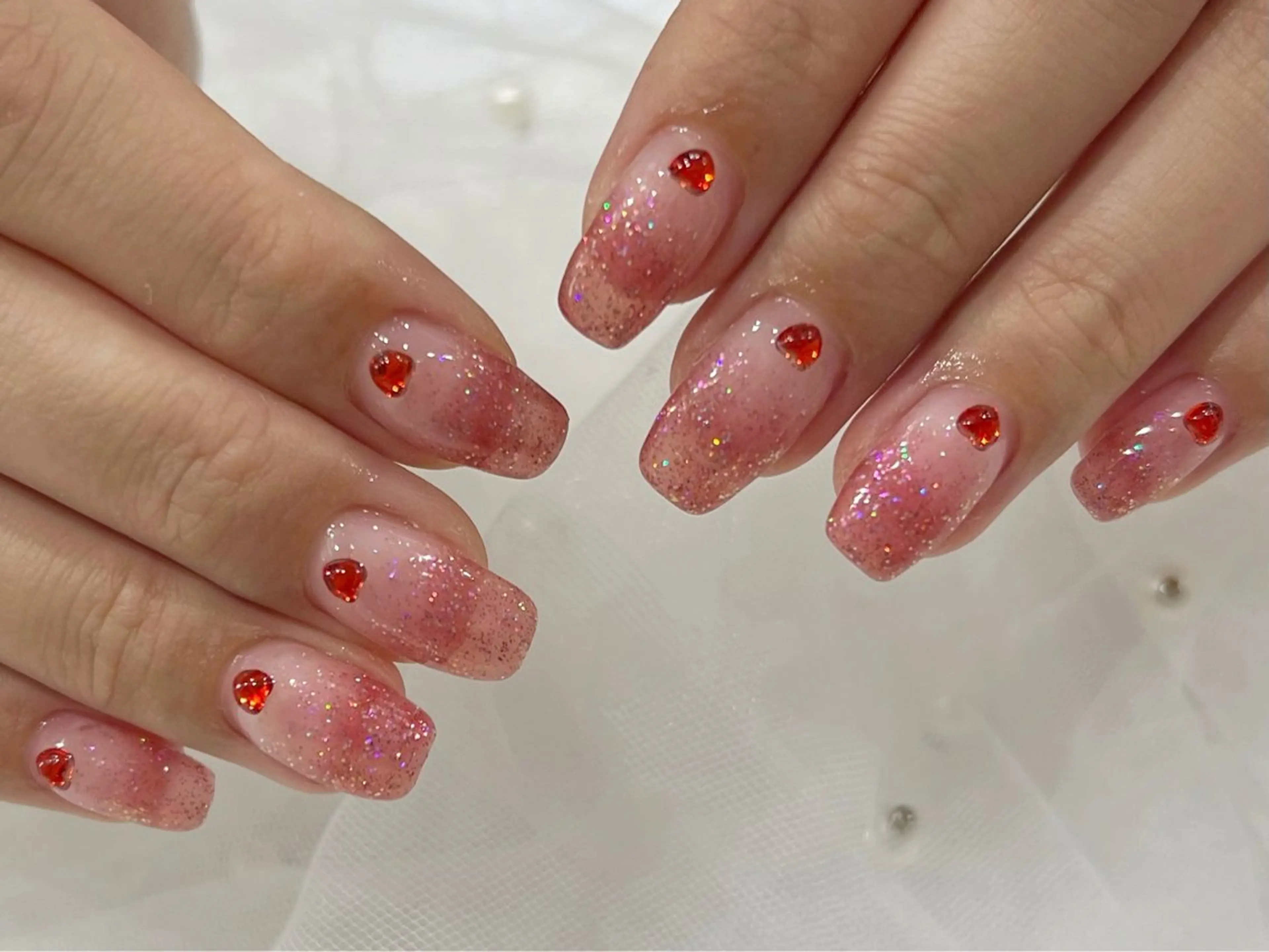 ネイル グラデーション ストーンネイル 🧡Shine船橋 鳴海🧡のネイルデザイン