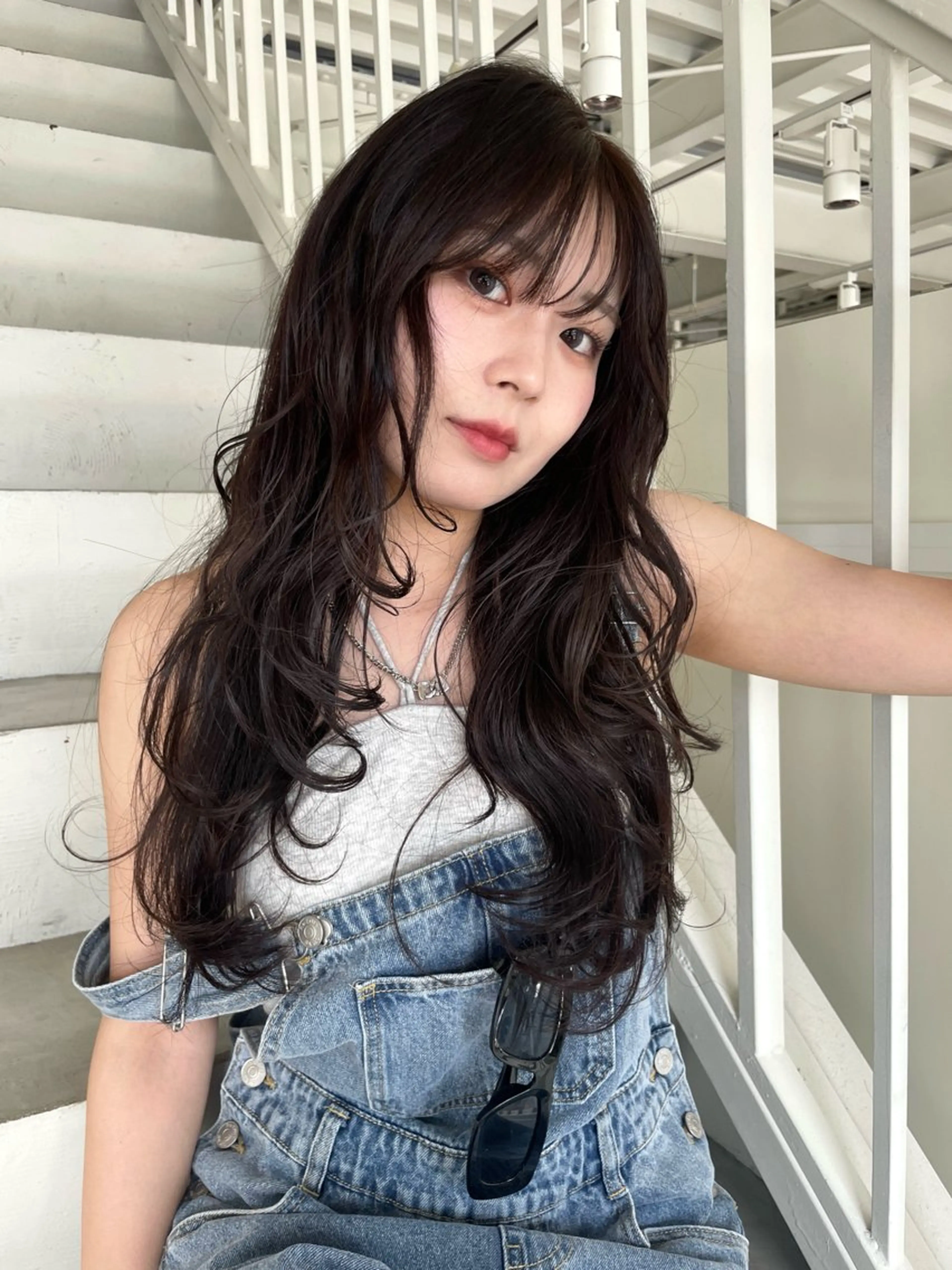 ロング カラー カット ヘアカラー 林 千聖のヘアスタイル