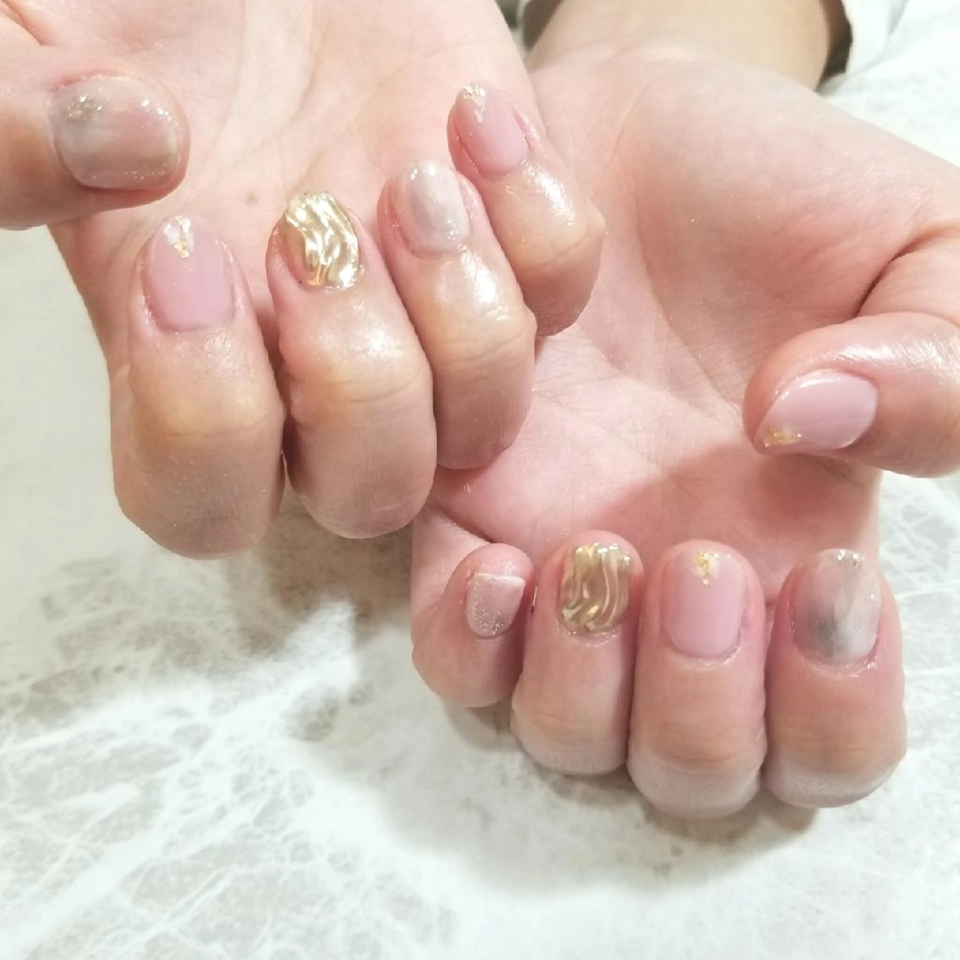 ネイル ニュアンスネイル 春ネイル ハンドネイル nijiiro🌈 サトウのネイルデザイン