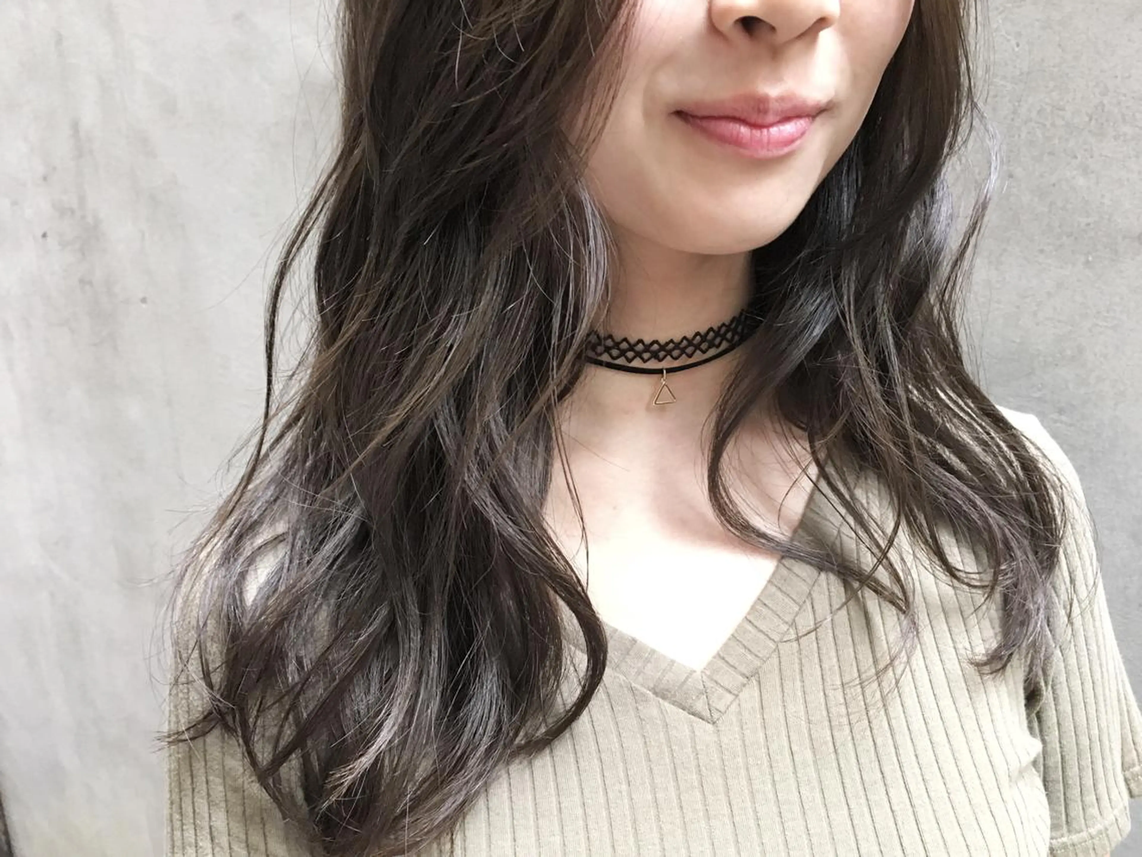 セミロング カラー グレージュ 外国人風カラー 沖 宜志のヘアスタイル