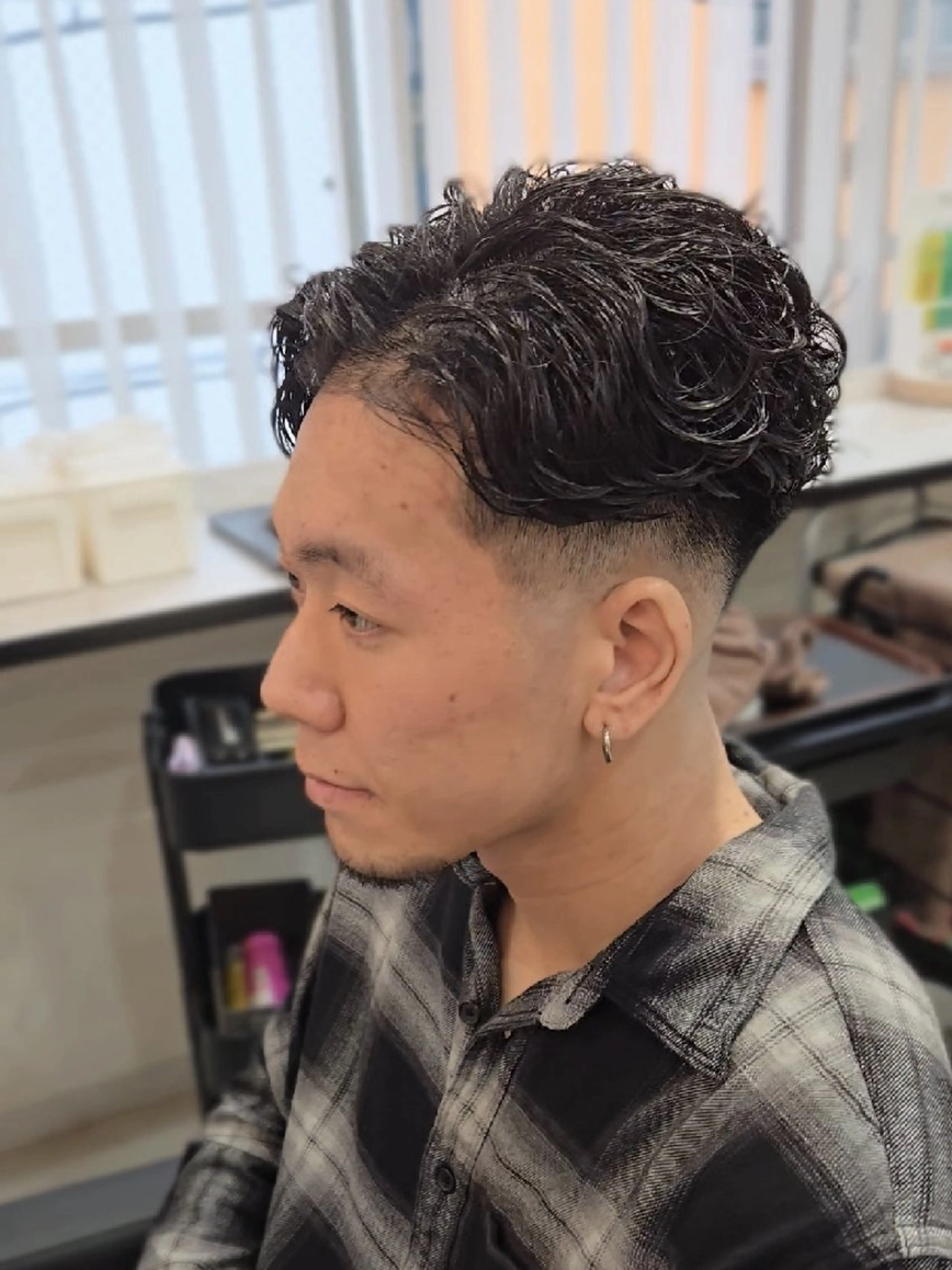 メンズ ミディアム ミディアムパーマ メンズパーマ スペインカール カット ヘアセット LEN名古屋/パーマ 海外ヘア/メンズ特化のヘアスタイル