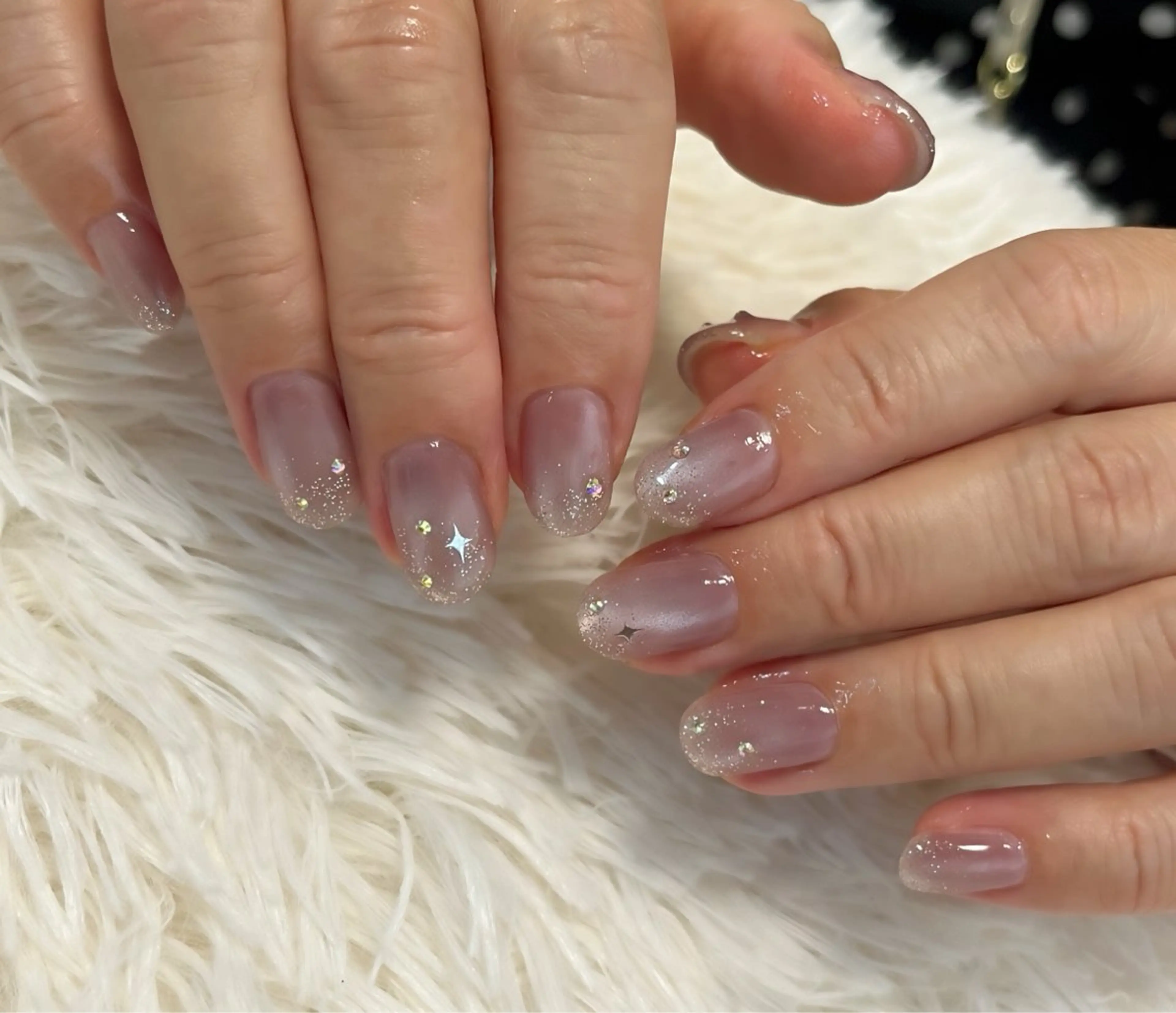 ネイル フラッシュネイル グラデーション ラメ(グリッター) ラメグラデーション マグネットネイル ハンドネイル 島田 亜紀のネイルデザイン