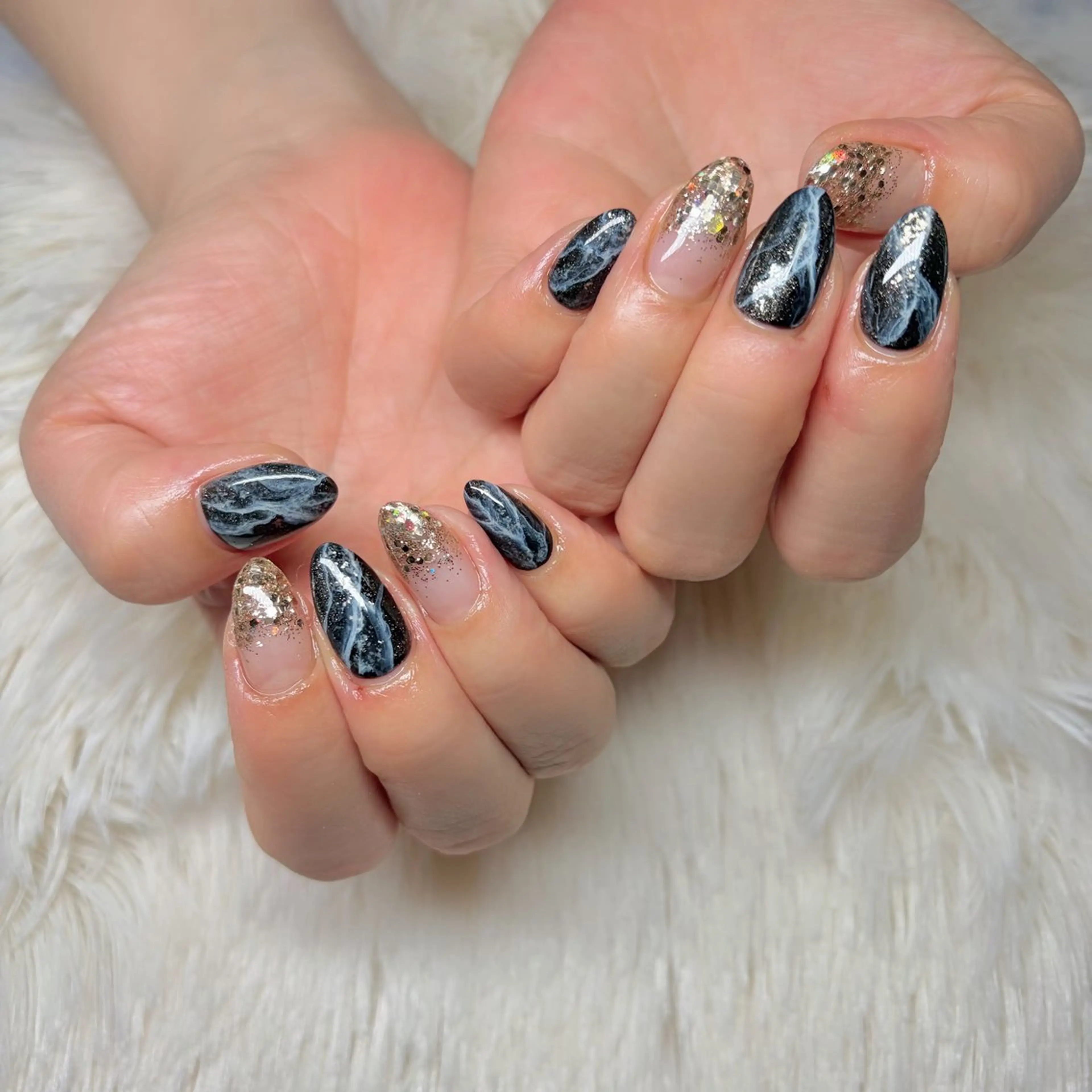 ネイル 大理石ネイル(マーブル) ハンドネイル 森下 遥のネイルデザイン