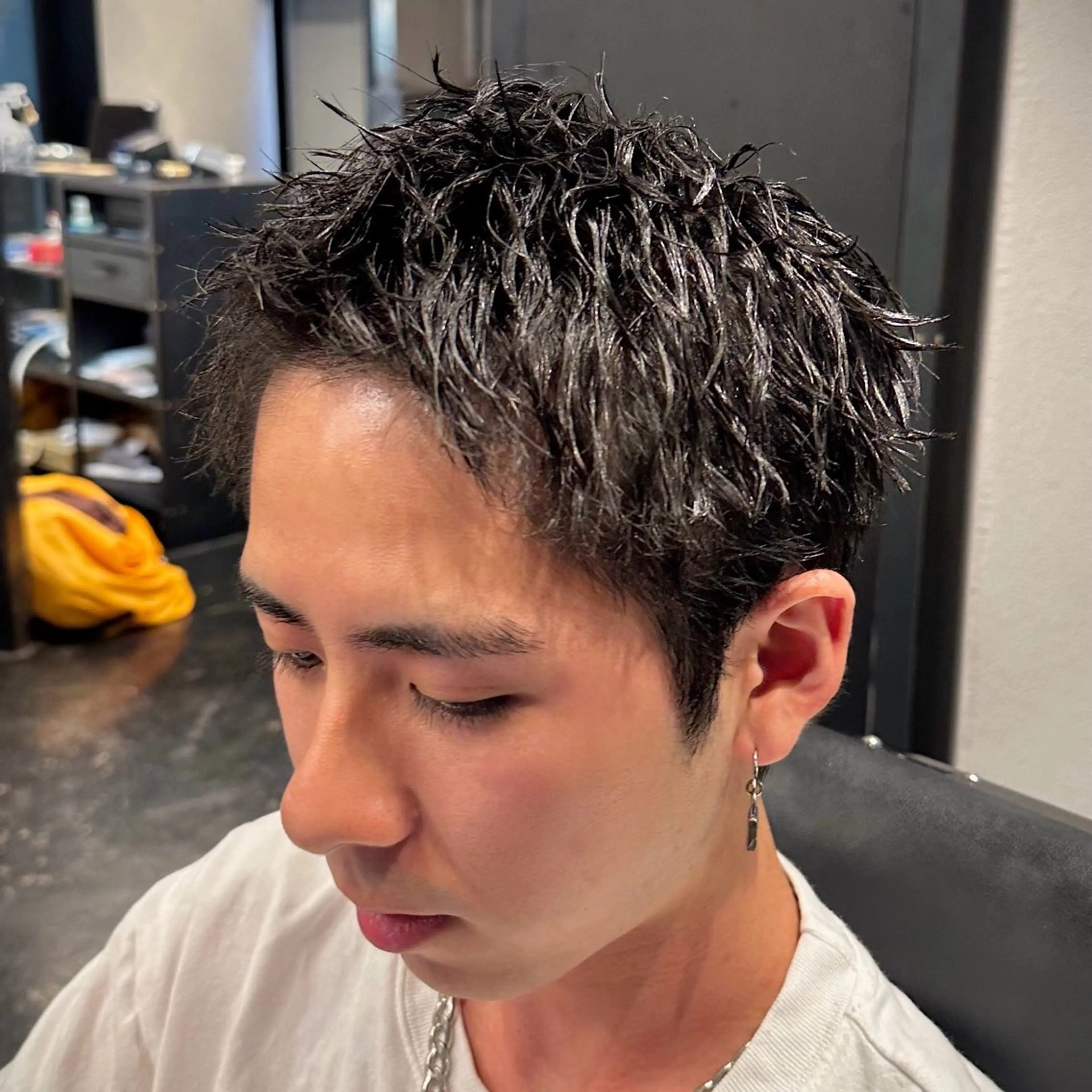 ショート メンズ メンズパーマ スパイキーショート メンズツイストパーマ ショートヘア ツイストパーマ カット パーマ トリートメント ツイスパ/メンズ パーマ/歩夢のヘアスタイル