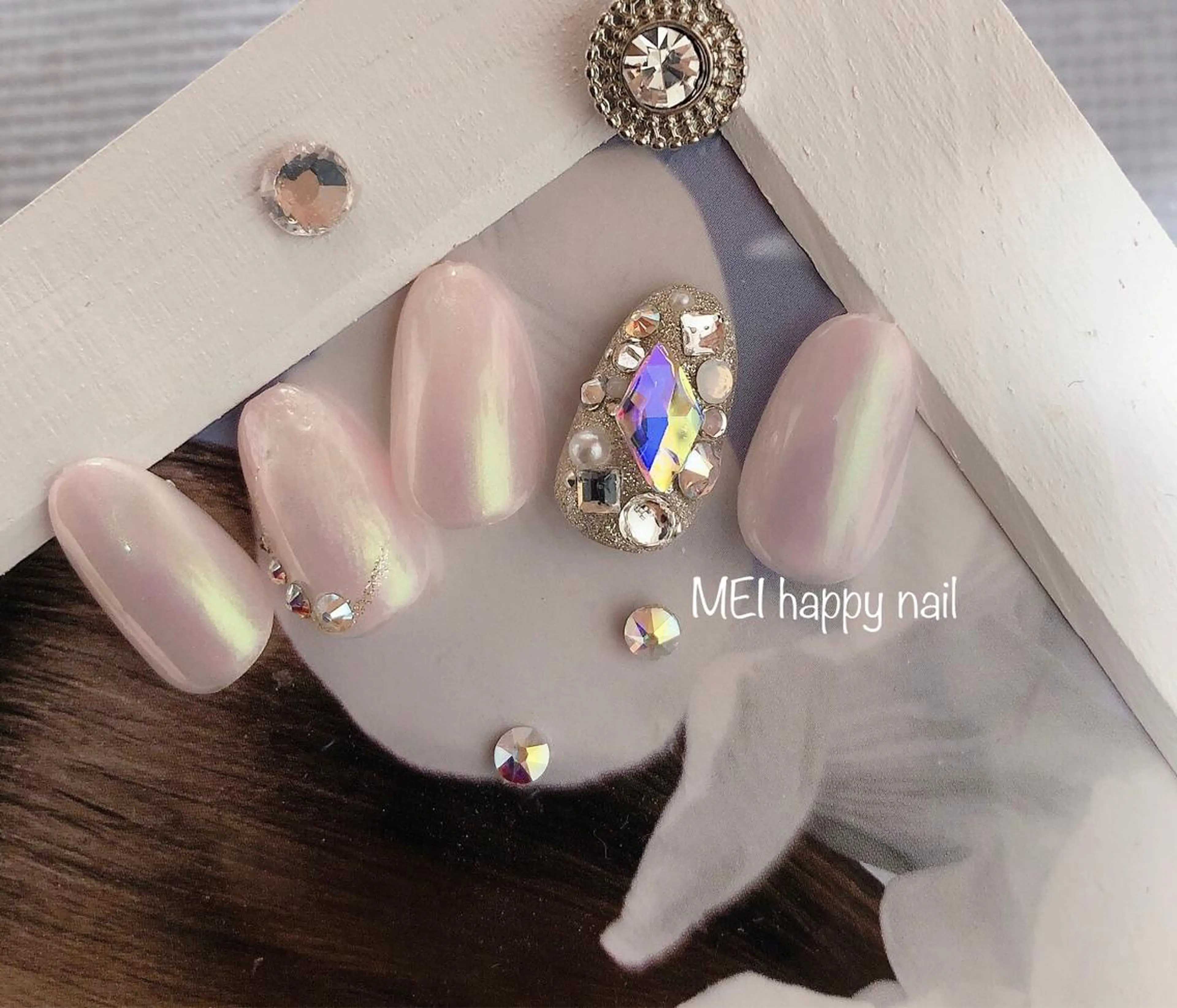 ネイル オーロラネイル ハンドネイル 北浦和 自爪育成ケアのネイルデザイン