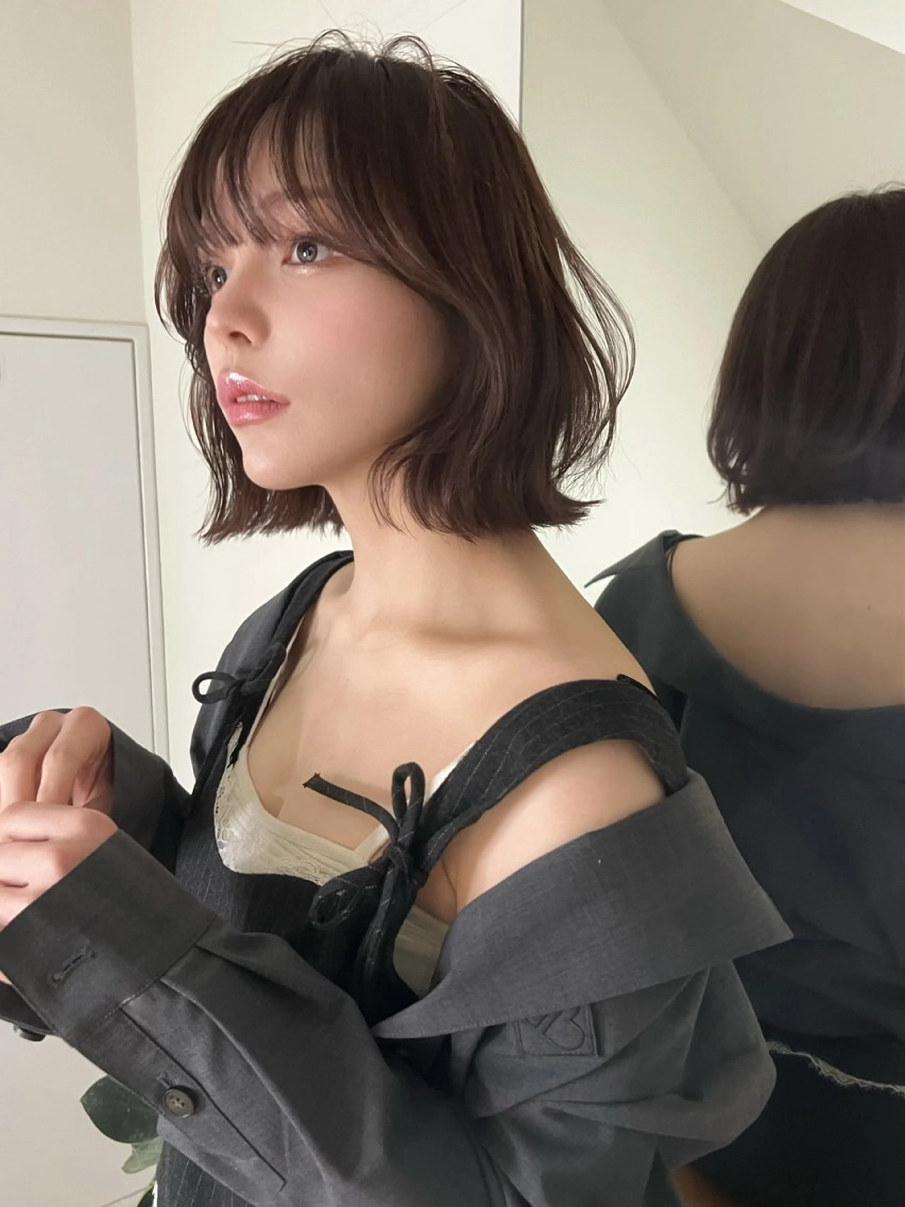 ショート ボブ 小顔カット トリートメント 小顔ボブ jilblanカホのヘアスタイル