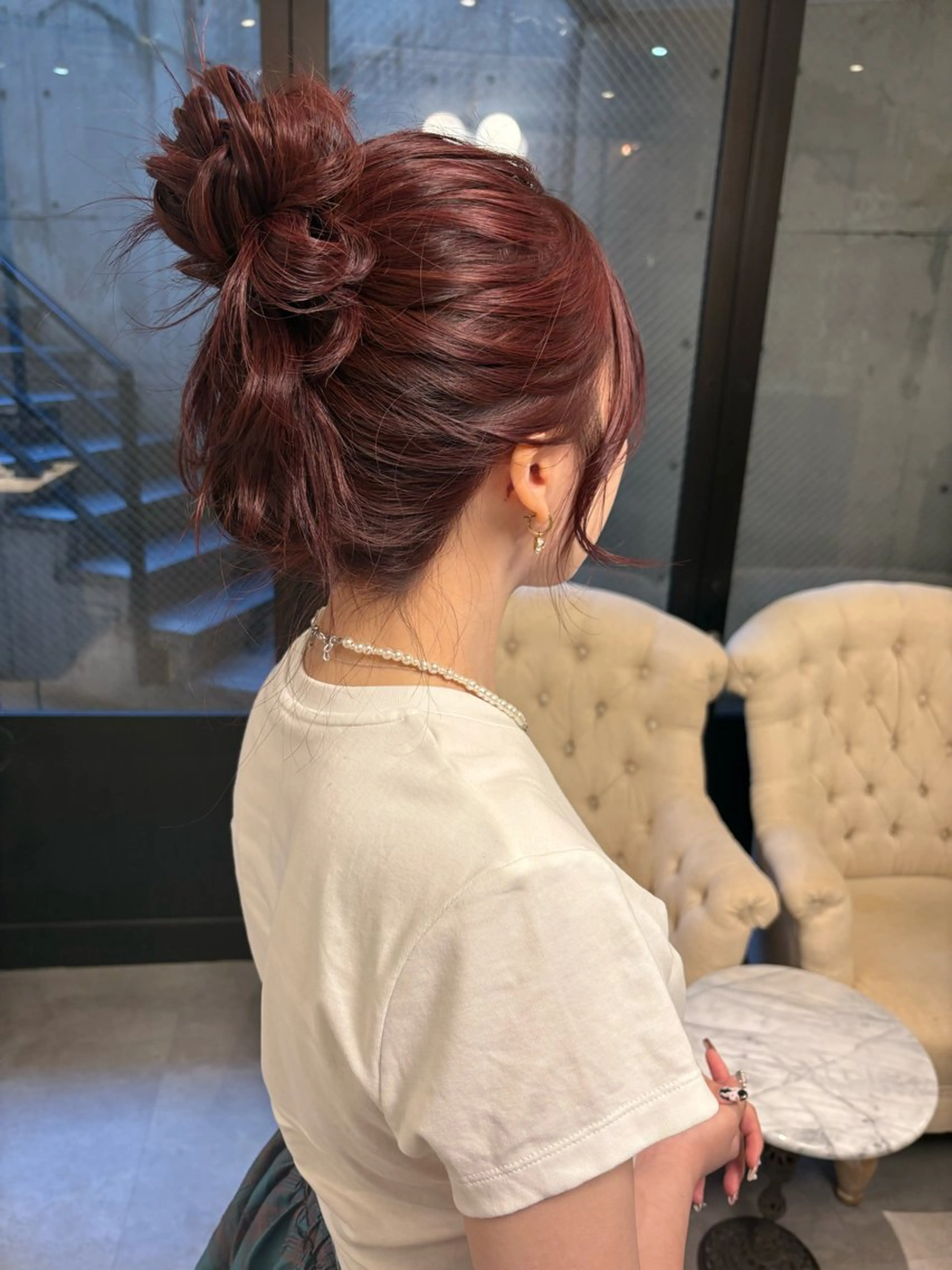 ロング カラー レッドカラー ヘアカラー トリートメント Konomura Neneのヘアスタイル