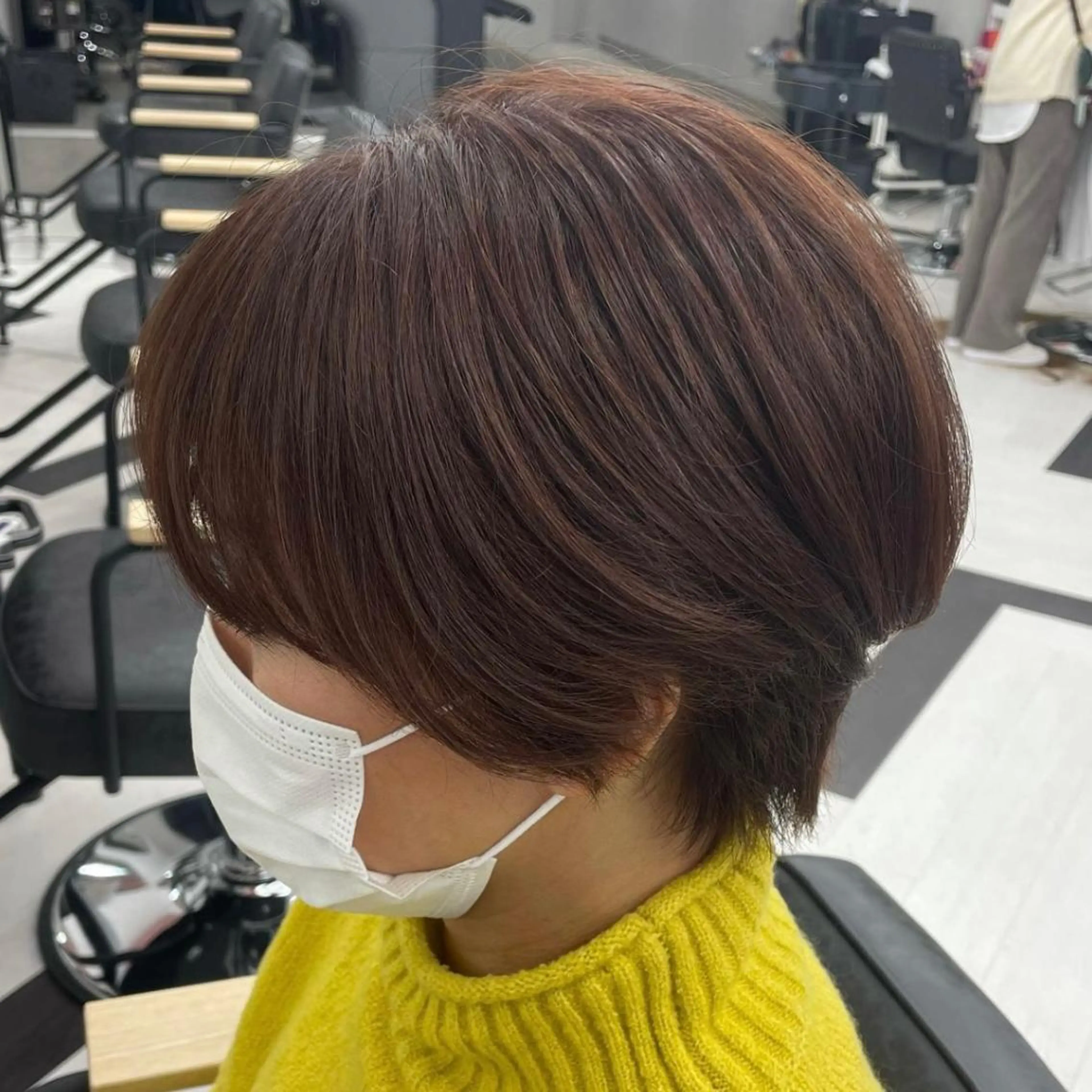 ショート カラー ブラウンカラー ピンクカラー ピンクブラウン mona/ ストレートスタイル✨のヘアスタイル