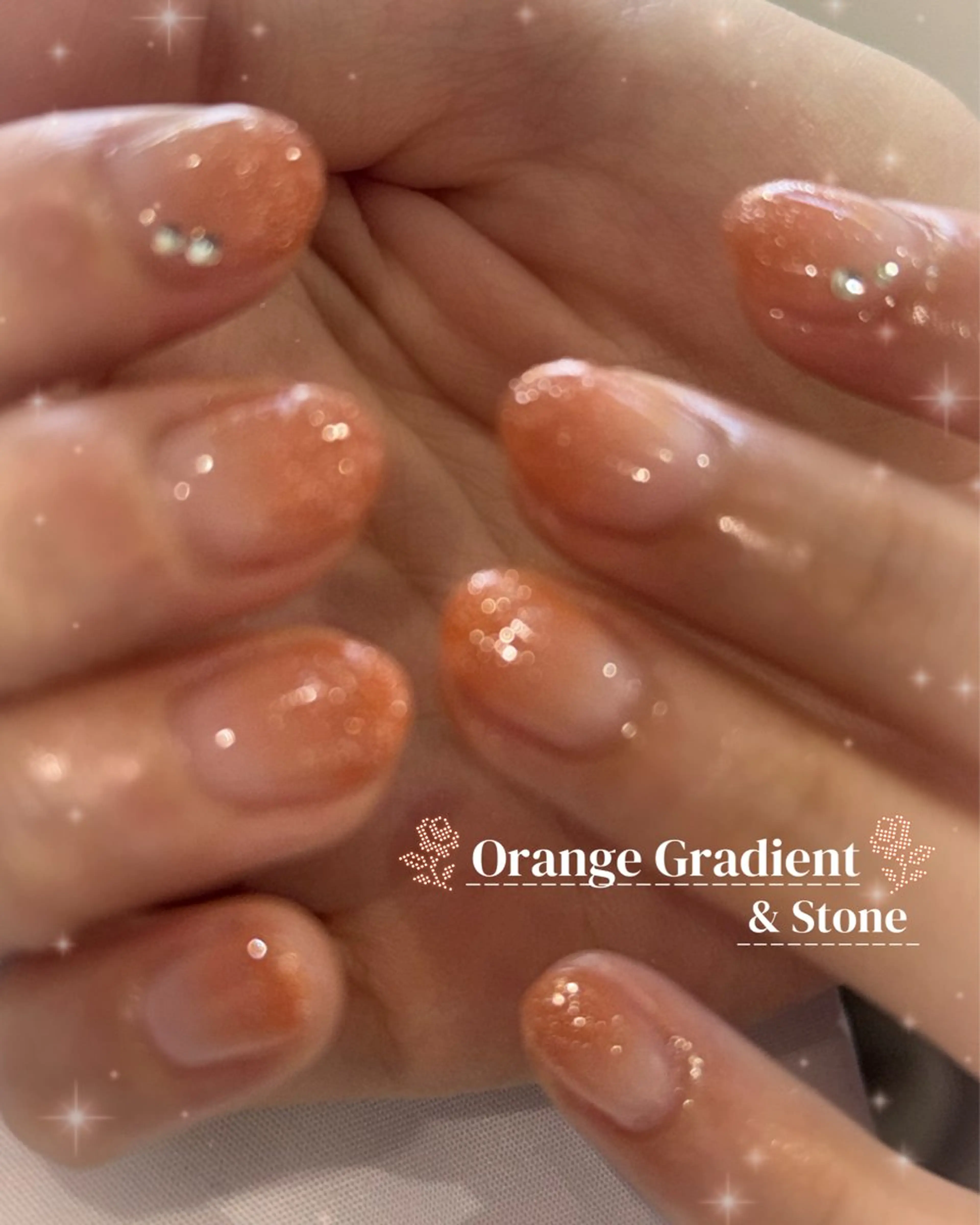 ネイル グラデーション オレンジ ハンドネイル Angelique 田中/高崎のネイルデザイン