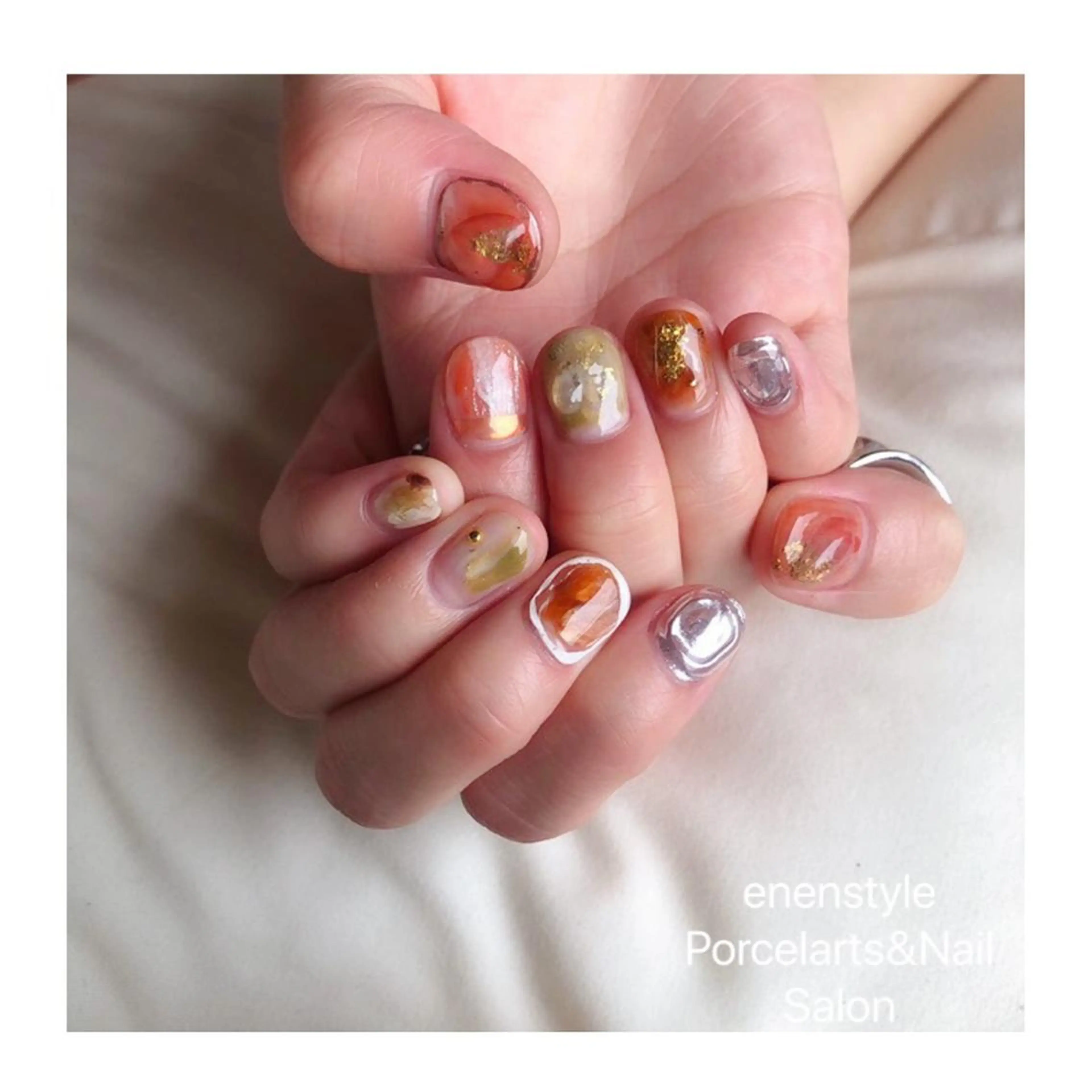 ショート ネイル ハンドネイル 👑enen style👑のネイルデザイン