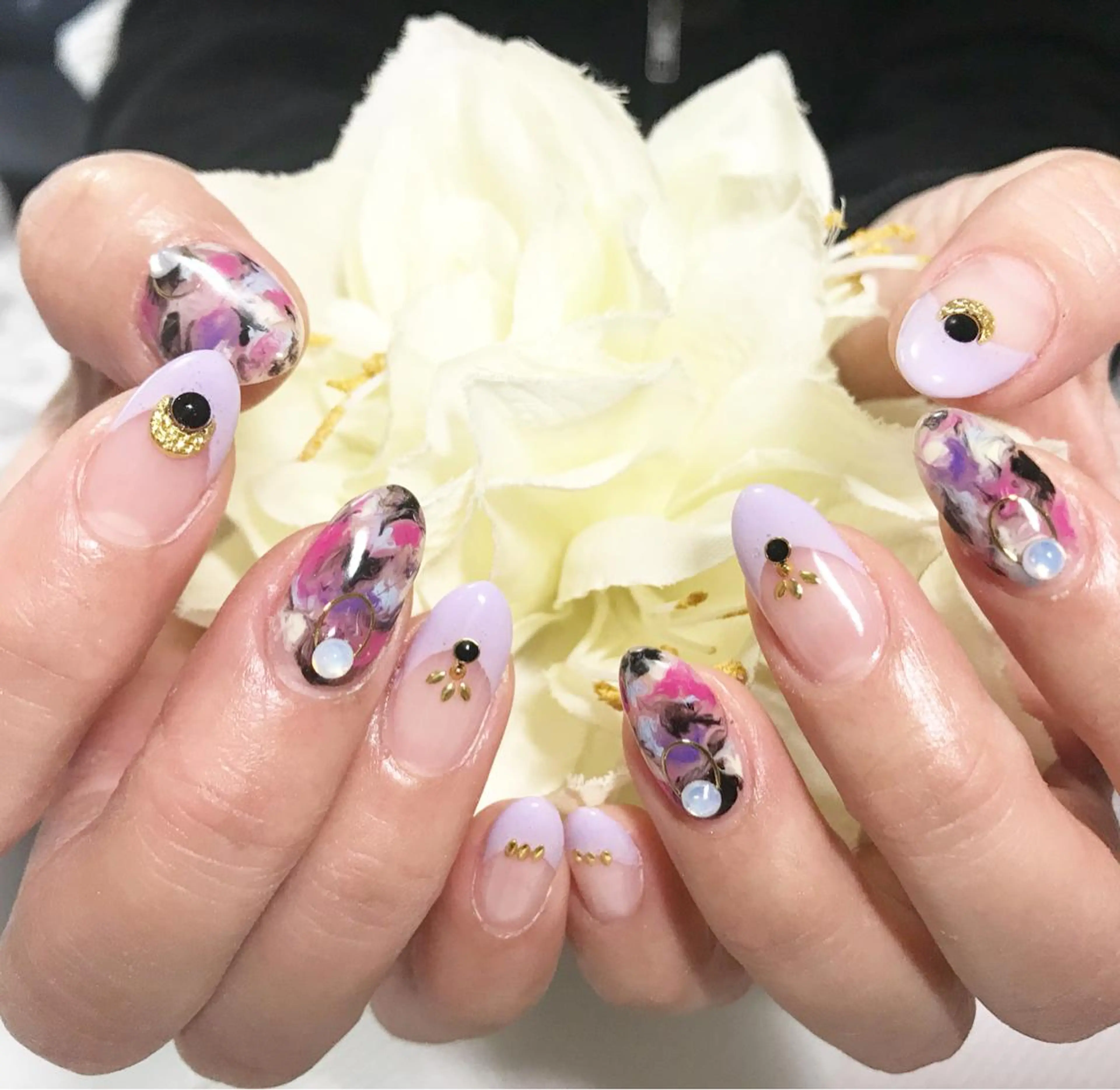 ネイル フットネイル 卒業式 パープル シンプルネイル 春ネイル nail fufla ♡yamane♡のネイルデザイン