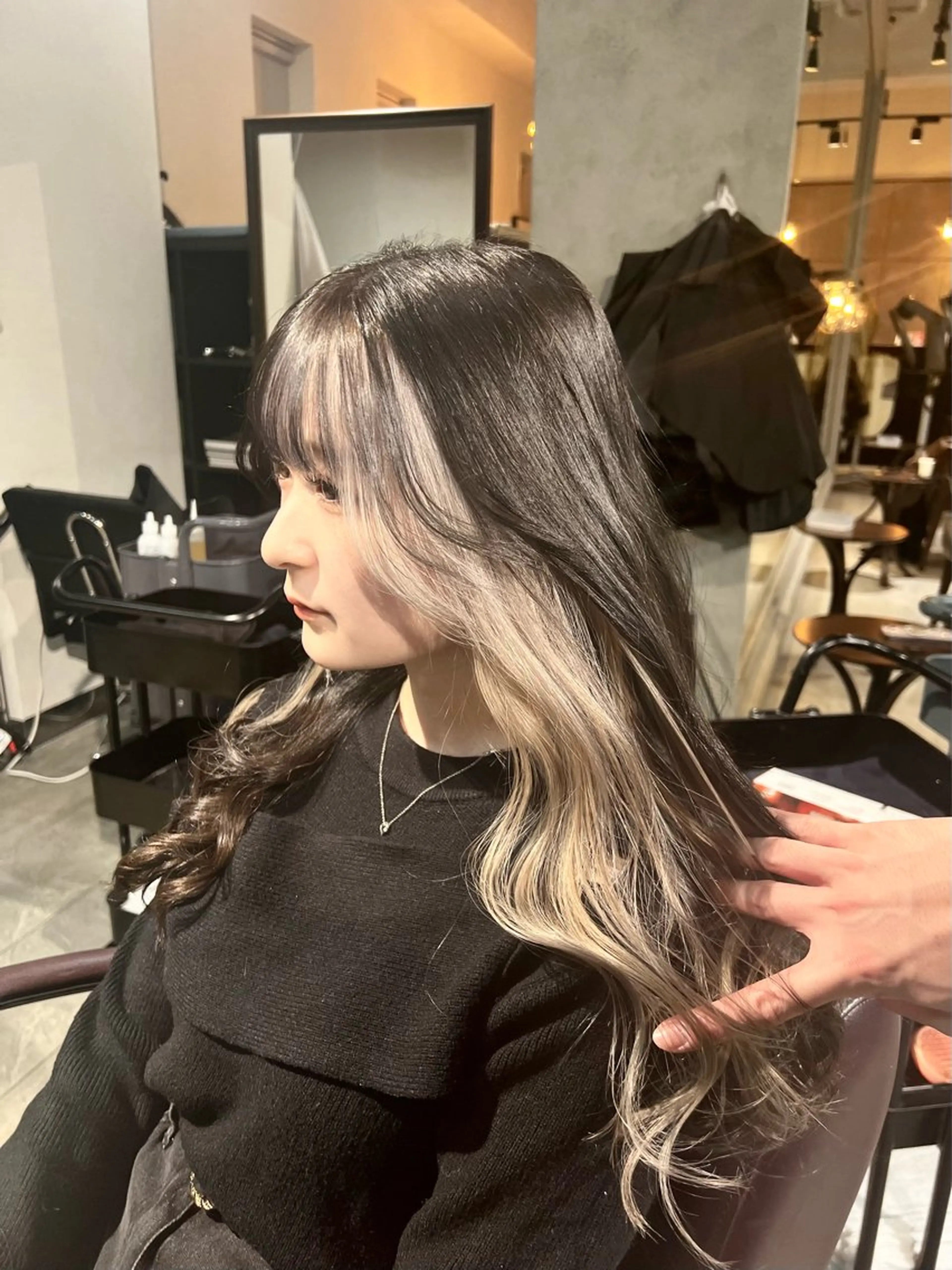 セミロング カラー ヘアアレンジ ヘアカラー トリートメント ヘッドスパ ヘアセット 🌈インナーカラー ‘ショウマ’🌈のヘアスタイル