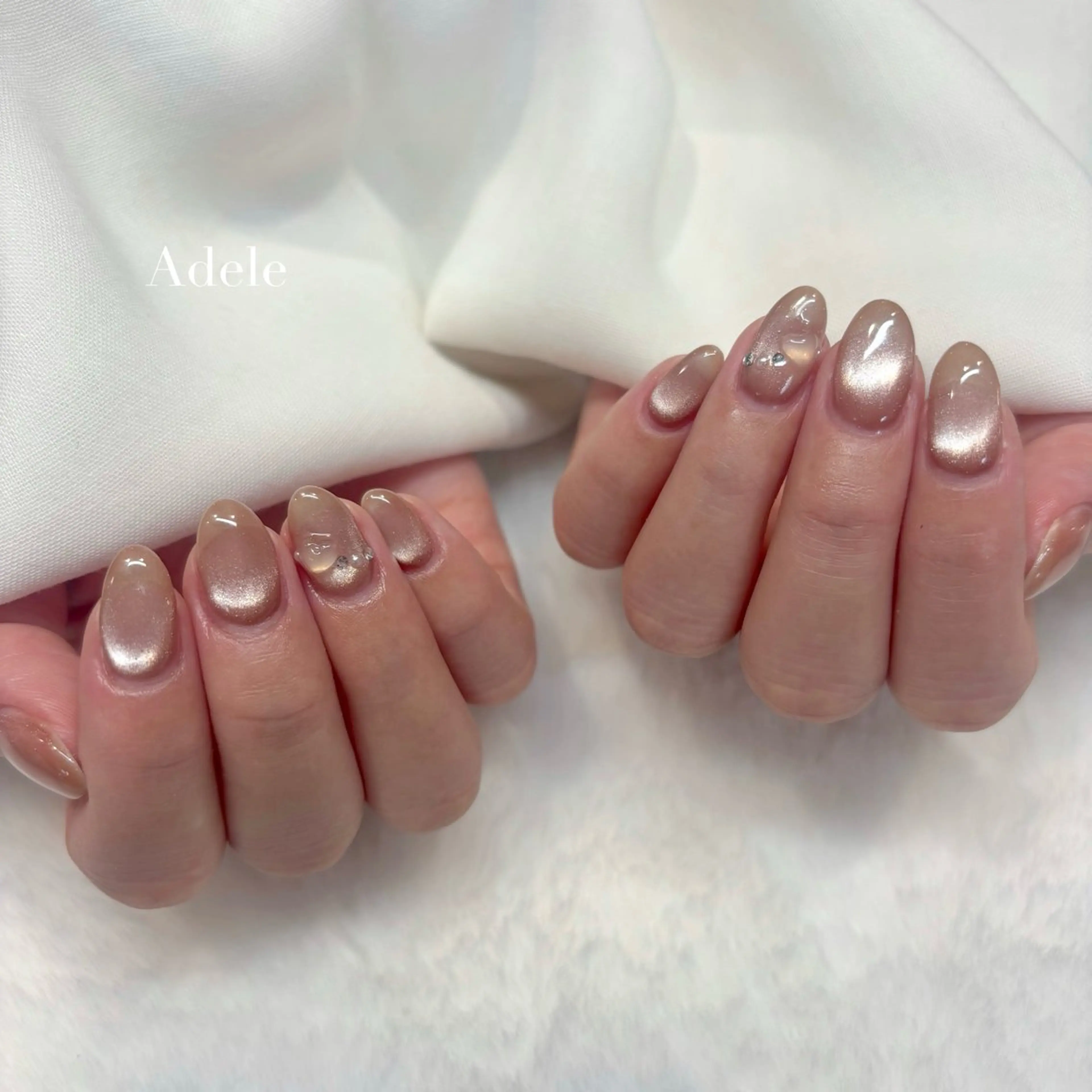 ネイル ストーンネイル ワンホンネイル ハンドネイル Adele saraのネイルデザイン