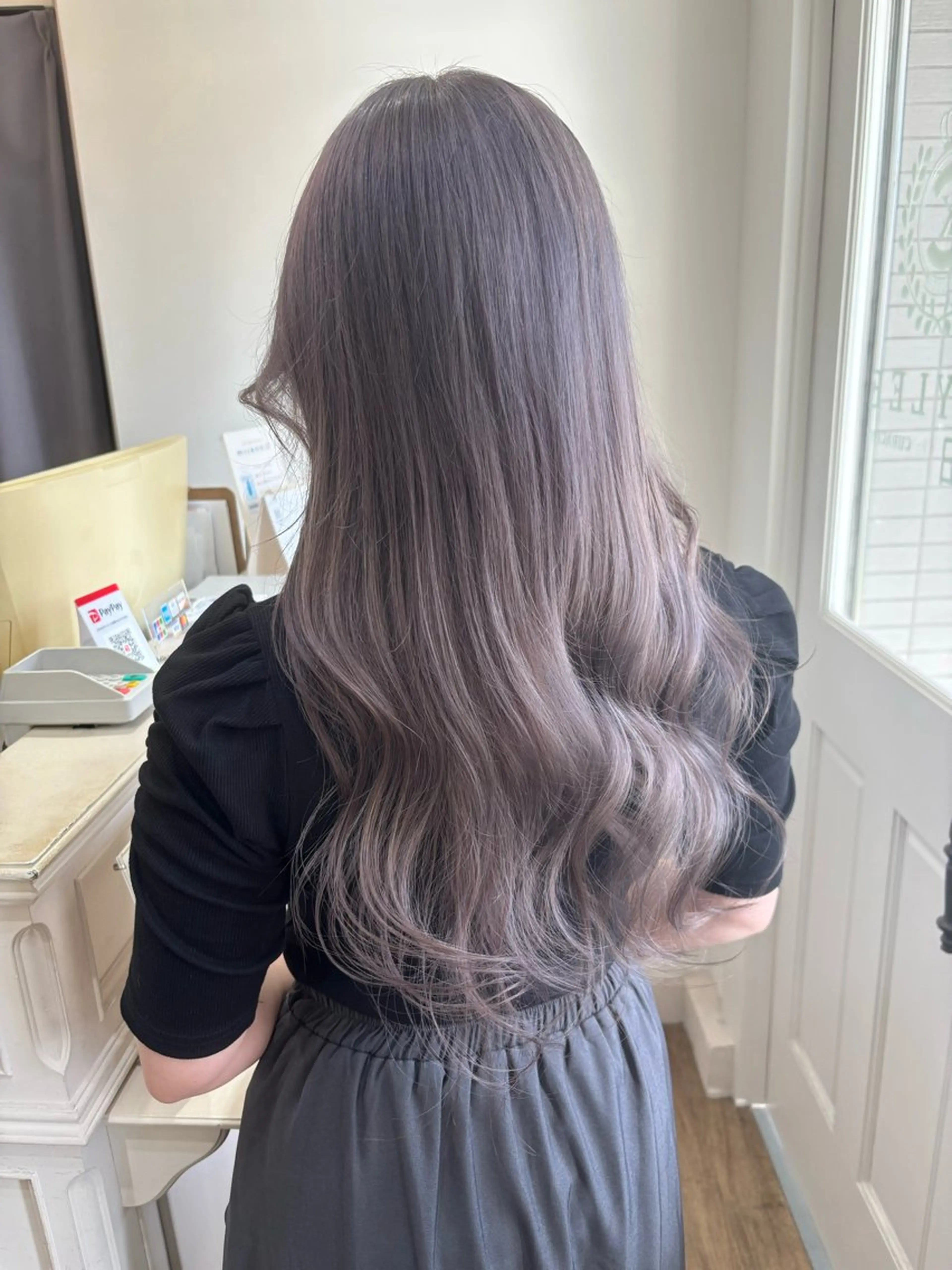 ロング カラー Risa🐈‍⬛/ グレージュ/透明感のヘアスタイル