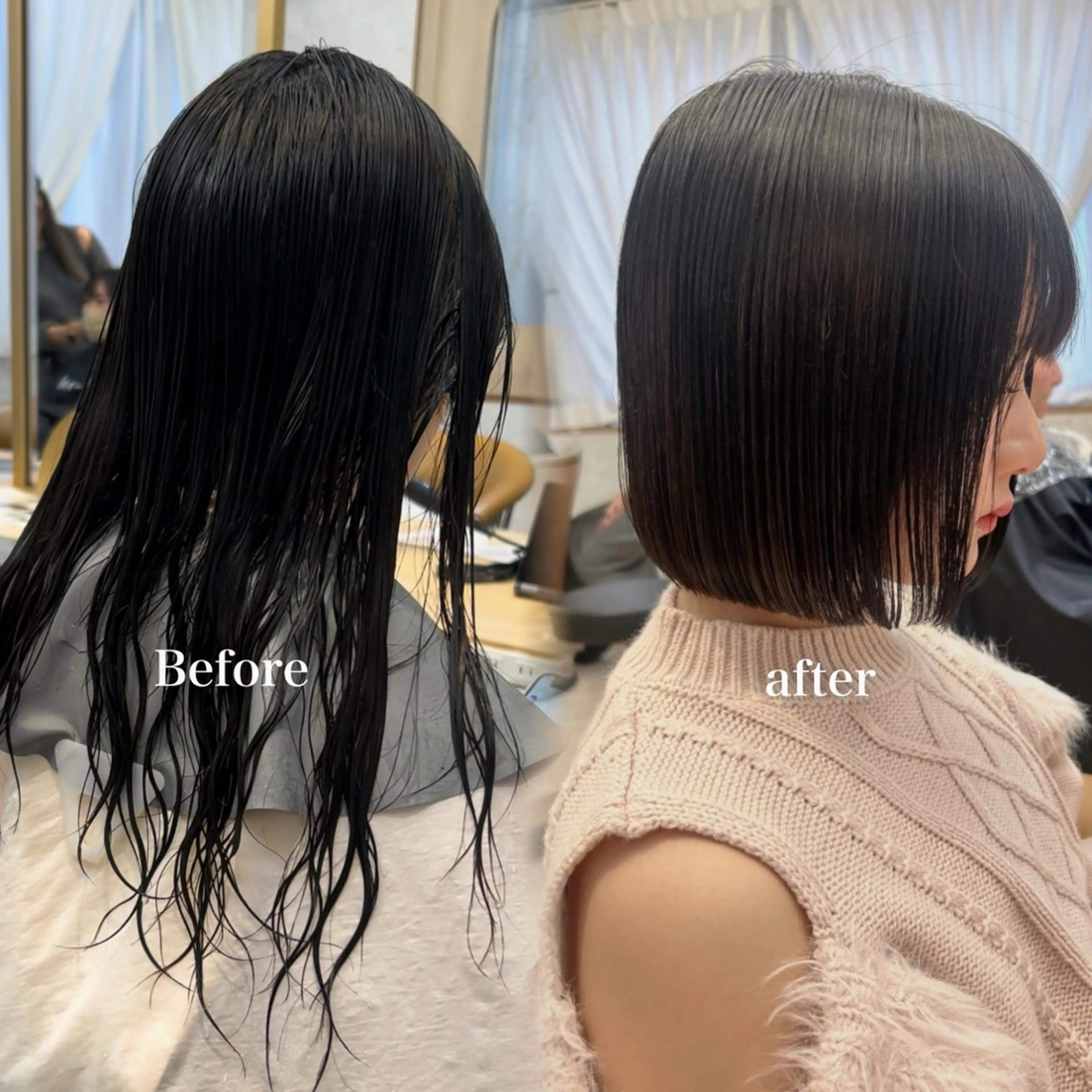 ミディアム カット 艶カラー/ボブ /似合わせ/田口愛那のヘアスタイル