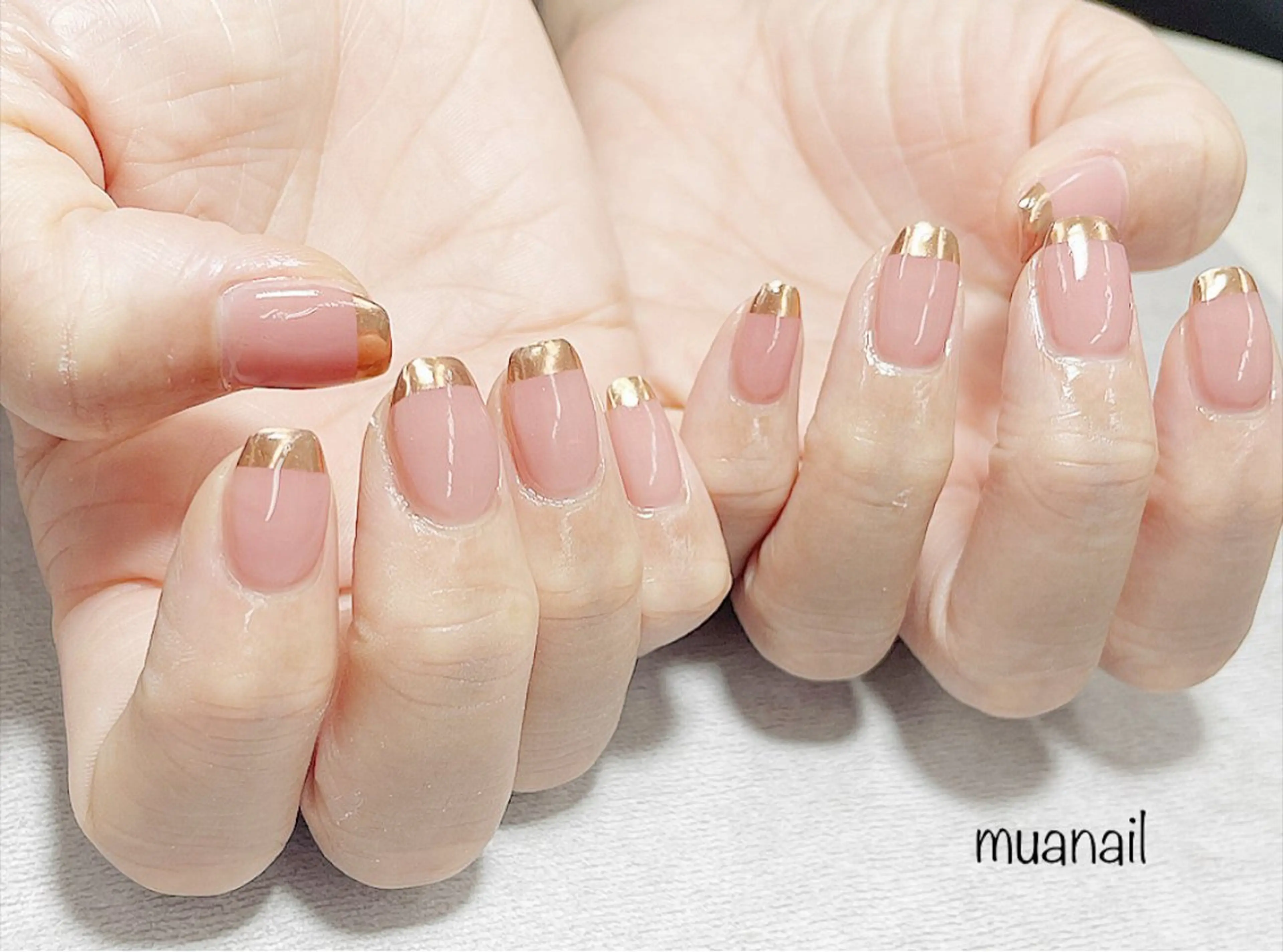 ネイル ブルー ミラーネイル ハンドネイル mua nail mikiのネイルデザイン