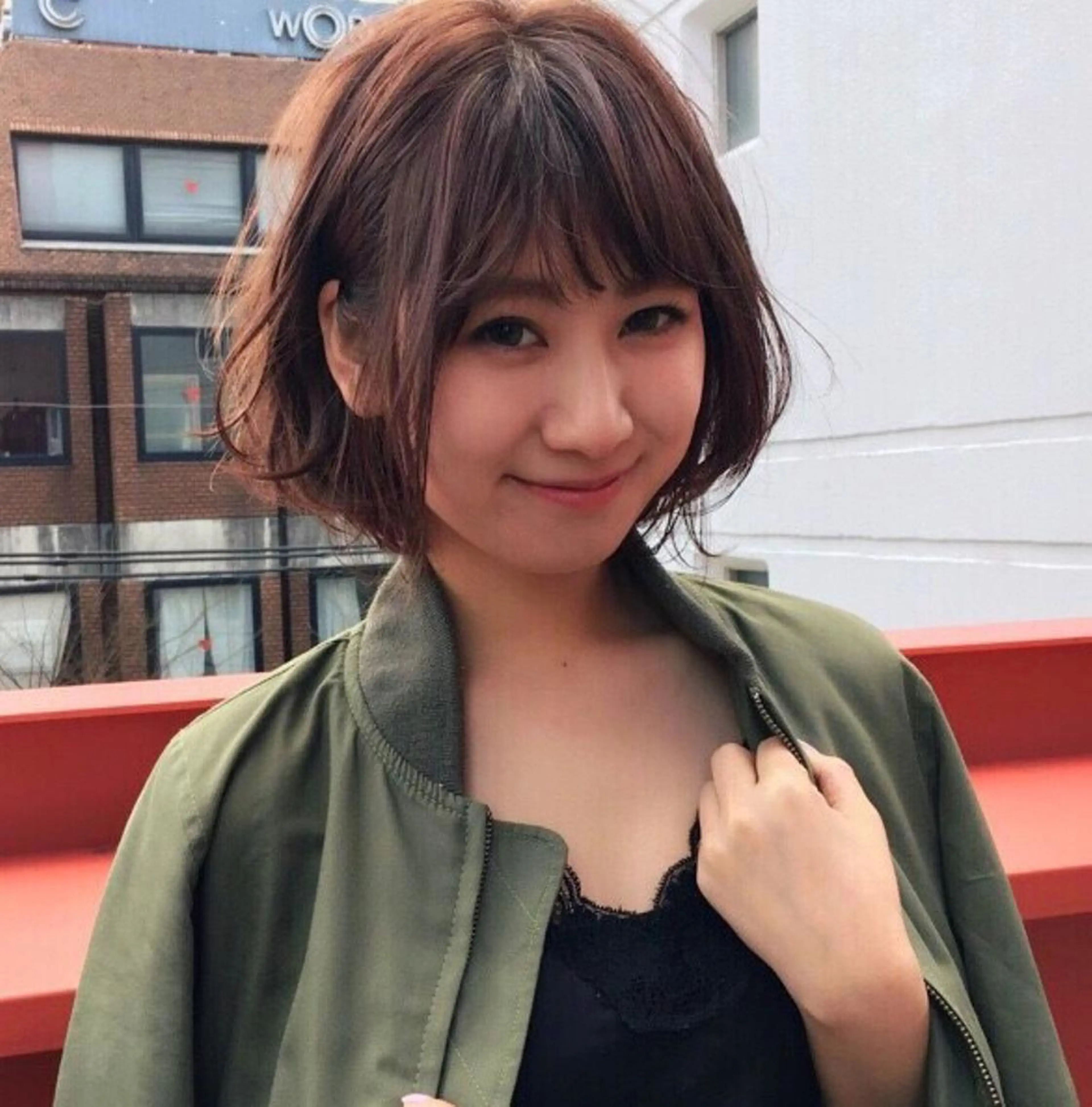 ショート カラー ショートボブ ボブ ショートヘア 薬院:今泉/上川美幸 小顔ボブ/暗髪カラーのヘアスタイル