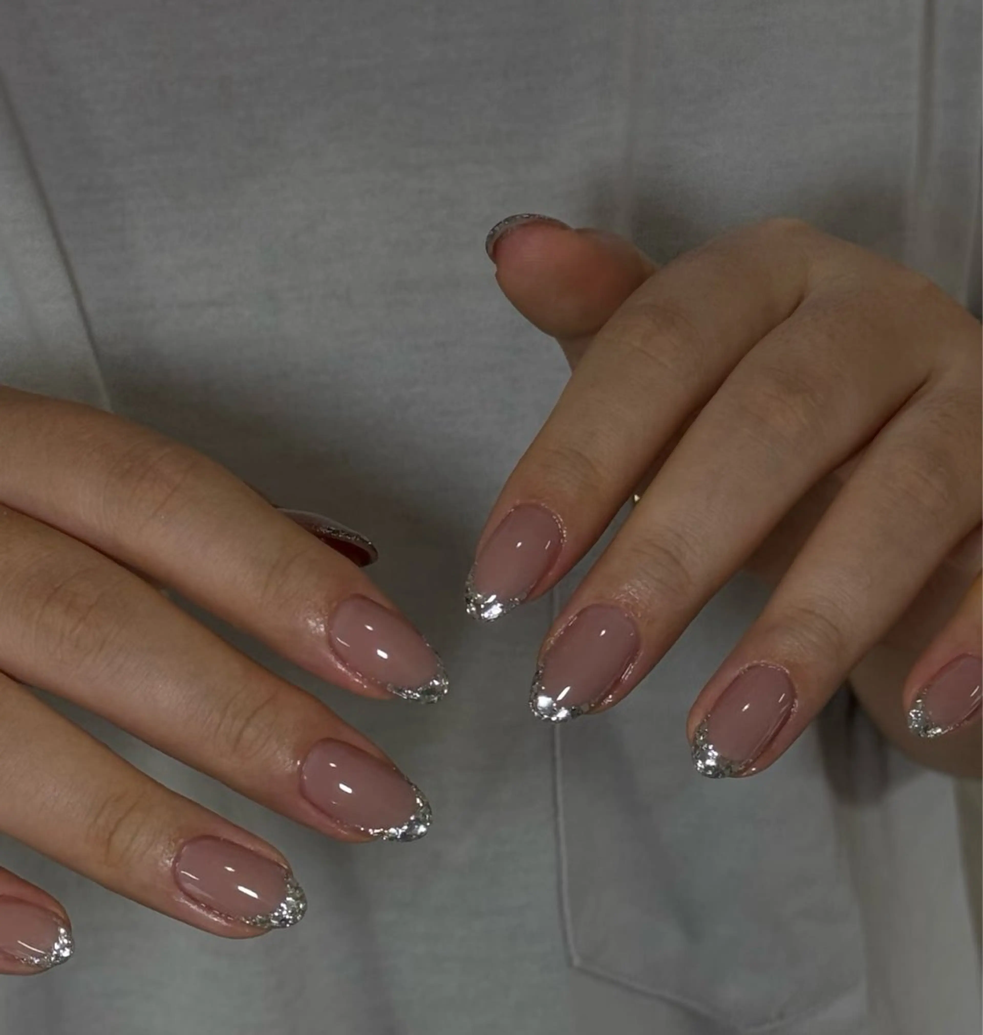 ネイル アートネイル オーロラネイル クリアネイル 長さ出し フレンチネイル K Kのネイルデザイン