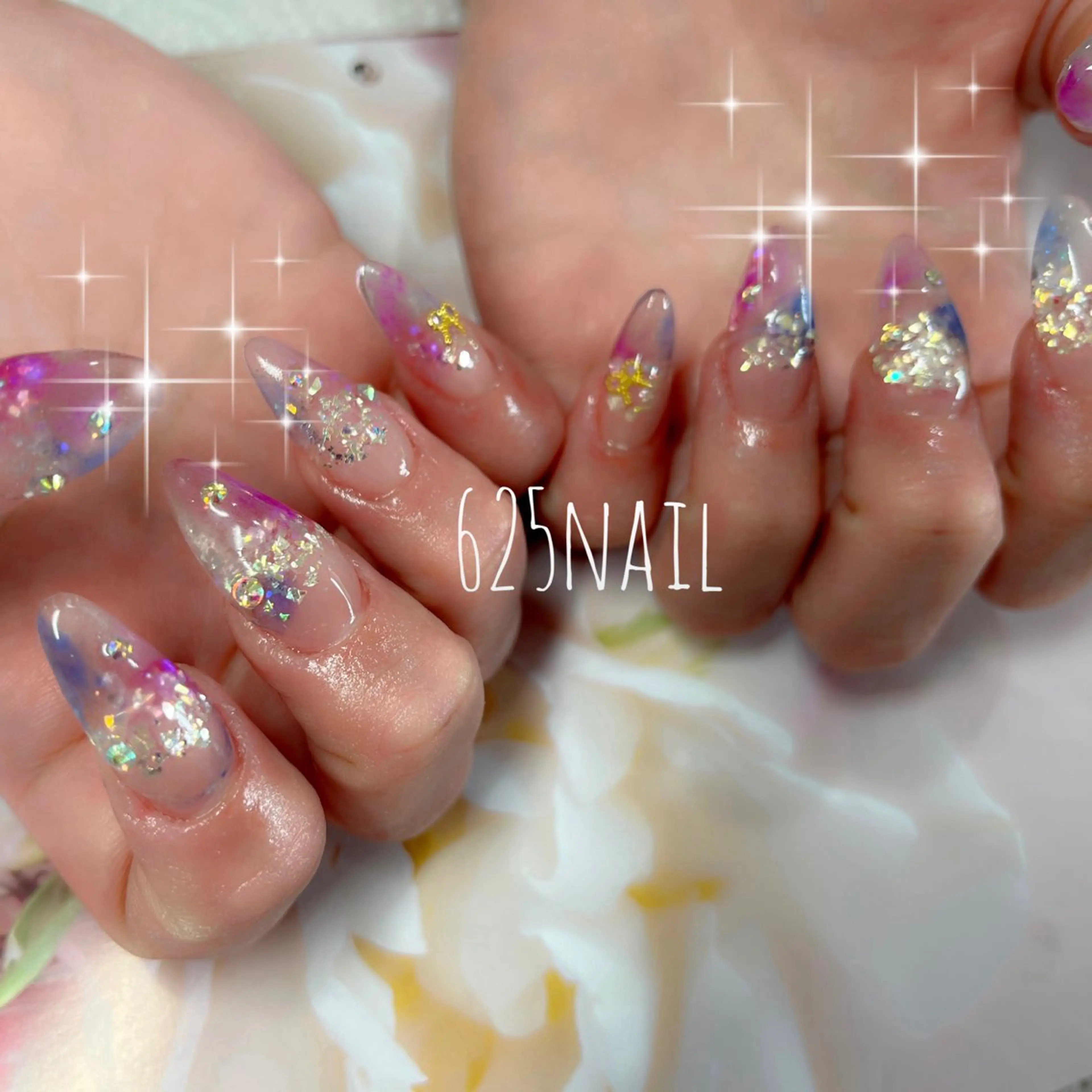 ロング ロング 625nail 無料P有/春日白水のネイルデザイン