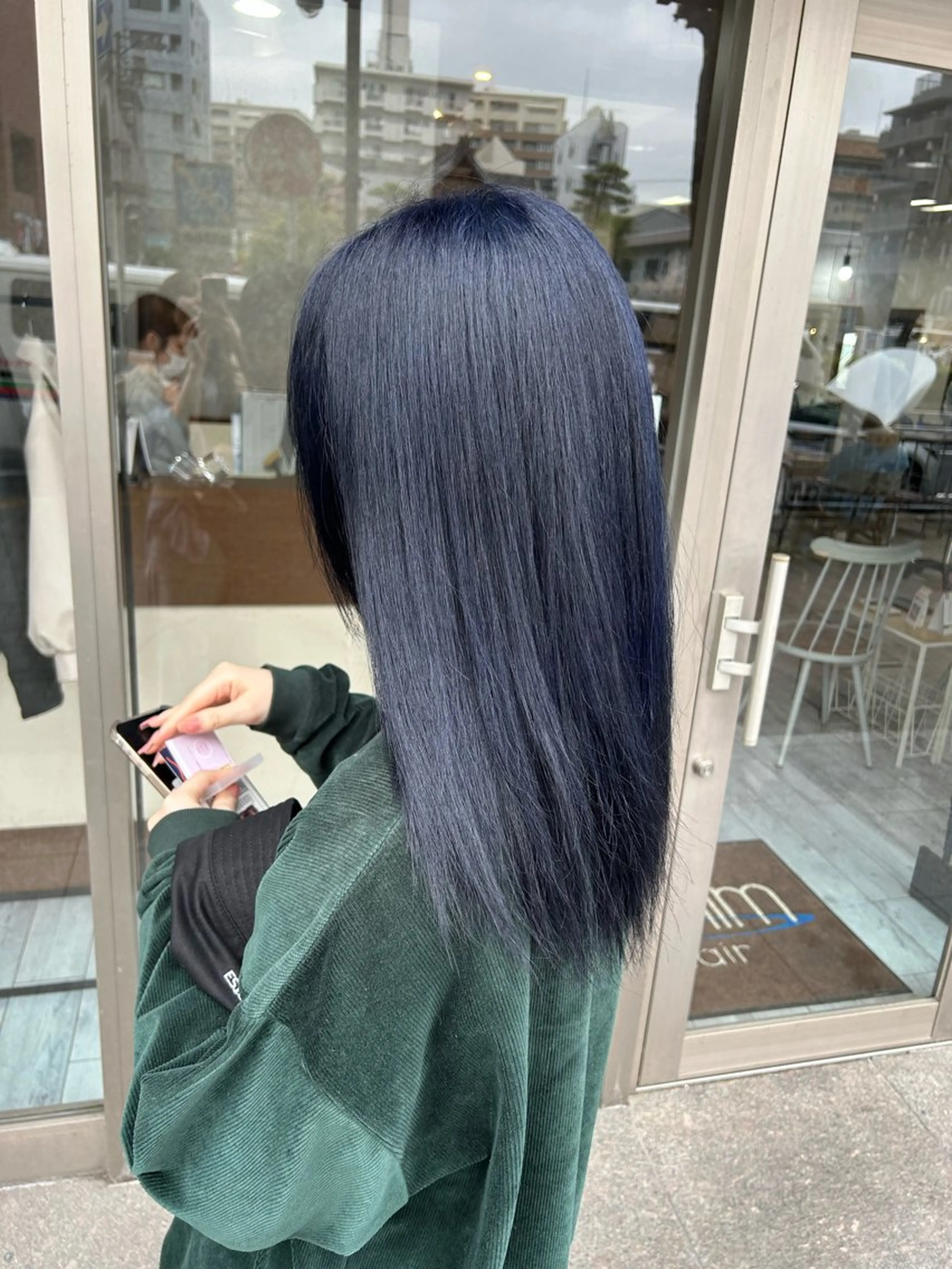 セミロング カラー ブリーチ ネイビーカラー ｲﾁｶﾜ ﾐｵ/ minim hairのヘアスタイル