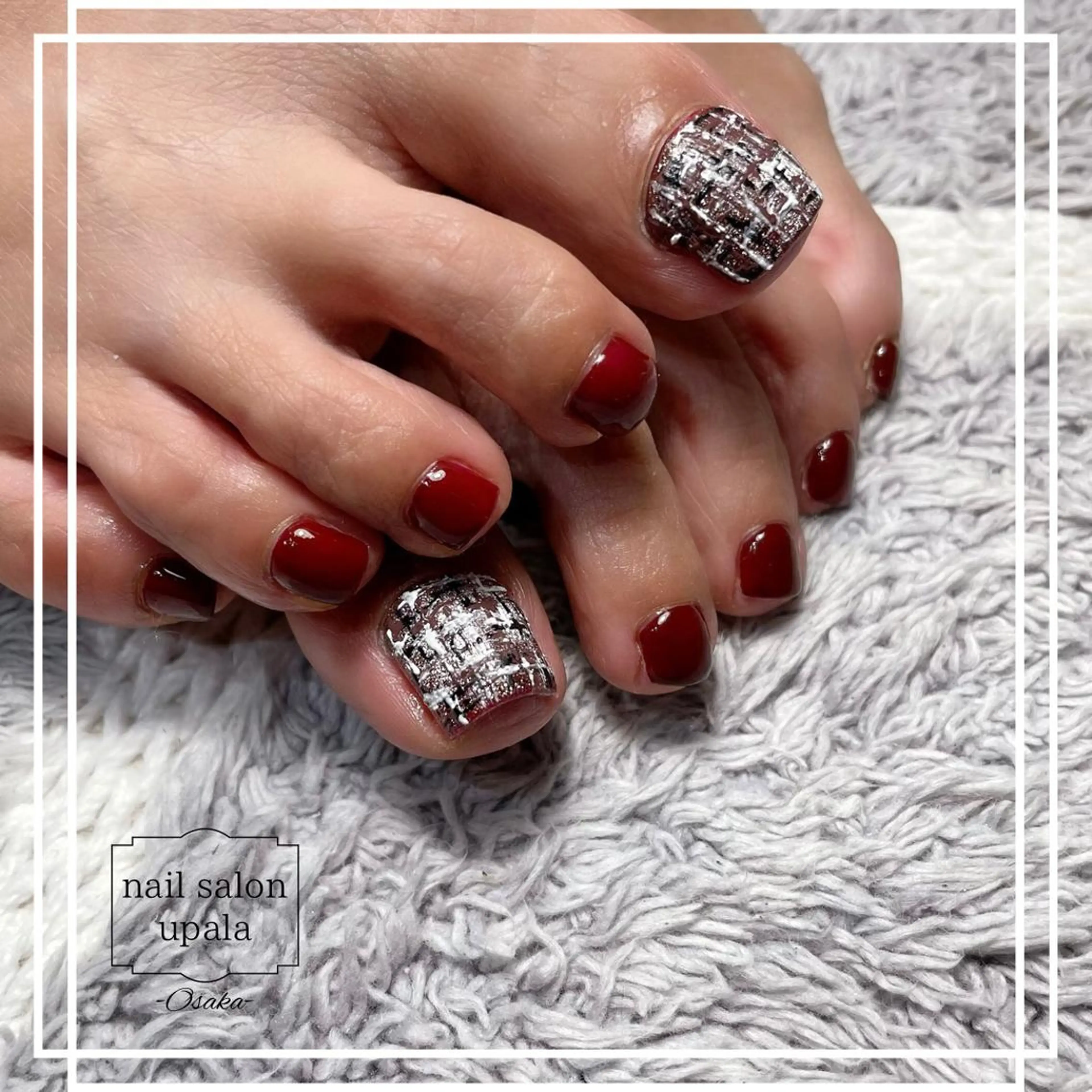 ネイル 韓国ネイル ニュアンスネイル ツイードネイル ホワイト 冬ネイル upala Mayukoのネイルデザイン