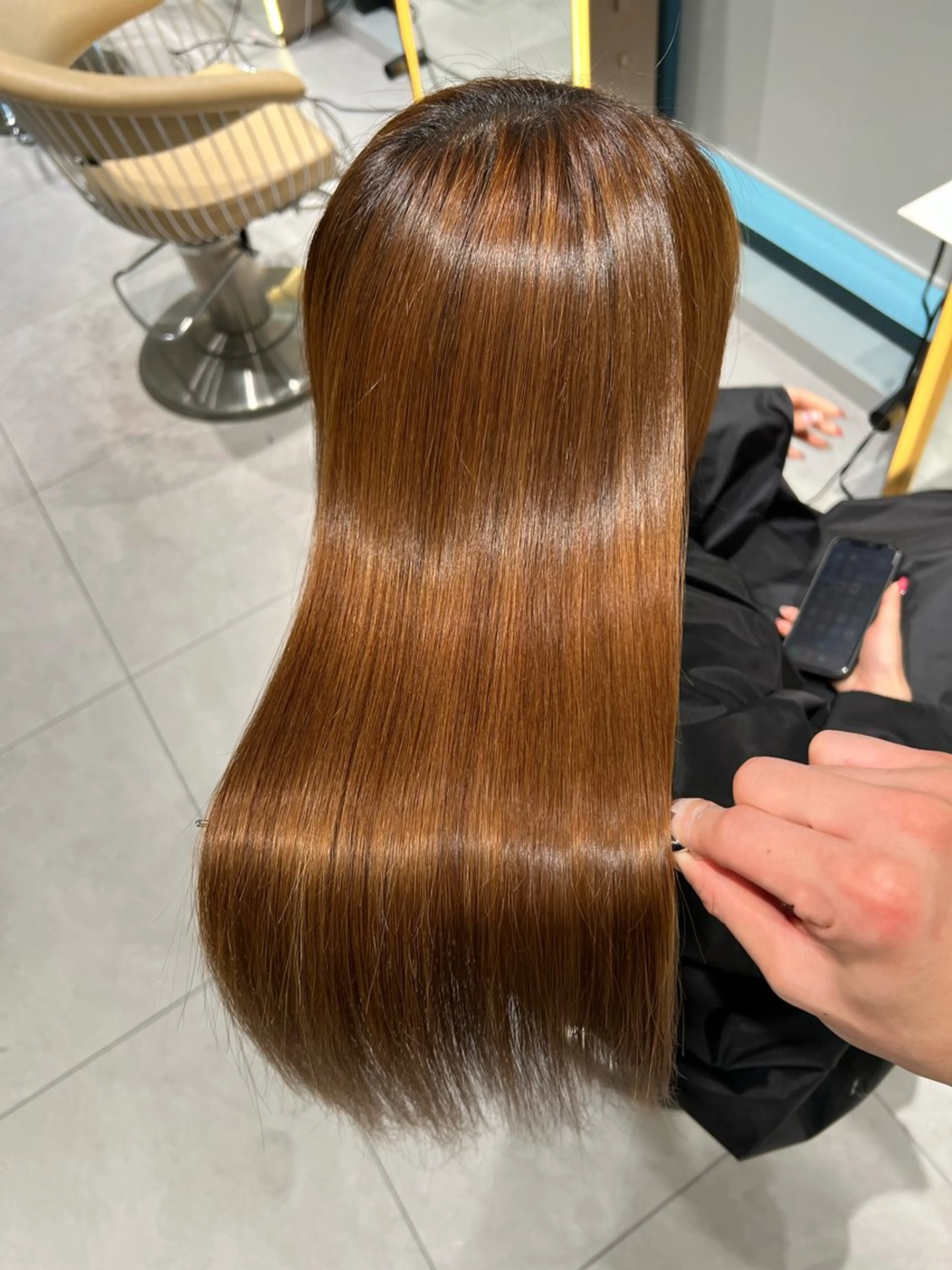 ロング 縮毛矯正 福岡縮毛矯正✨️ ストレート 向井和輝のヘアスタイル