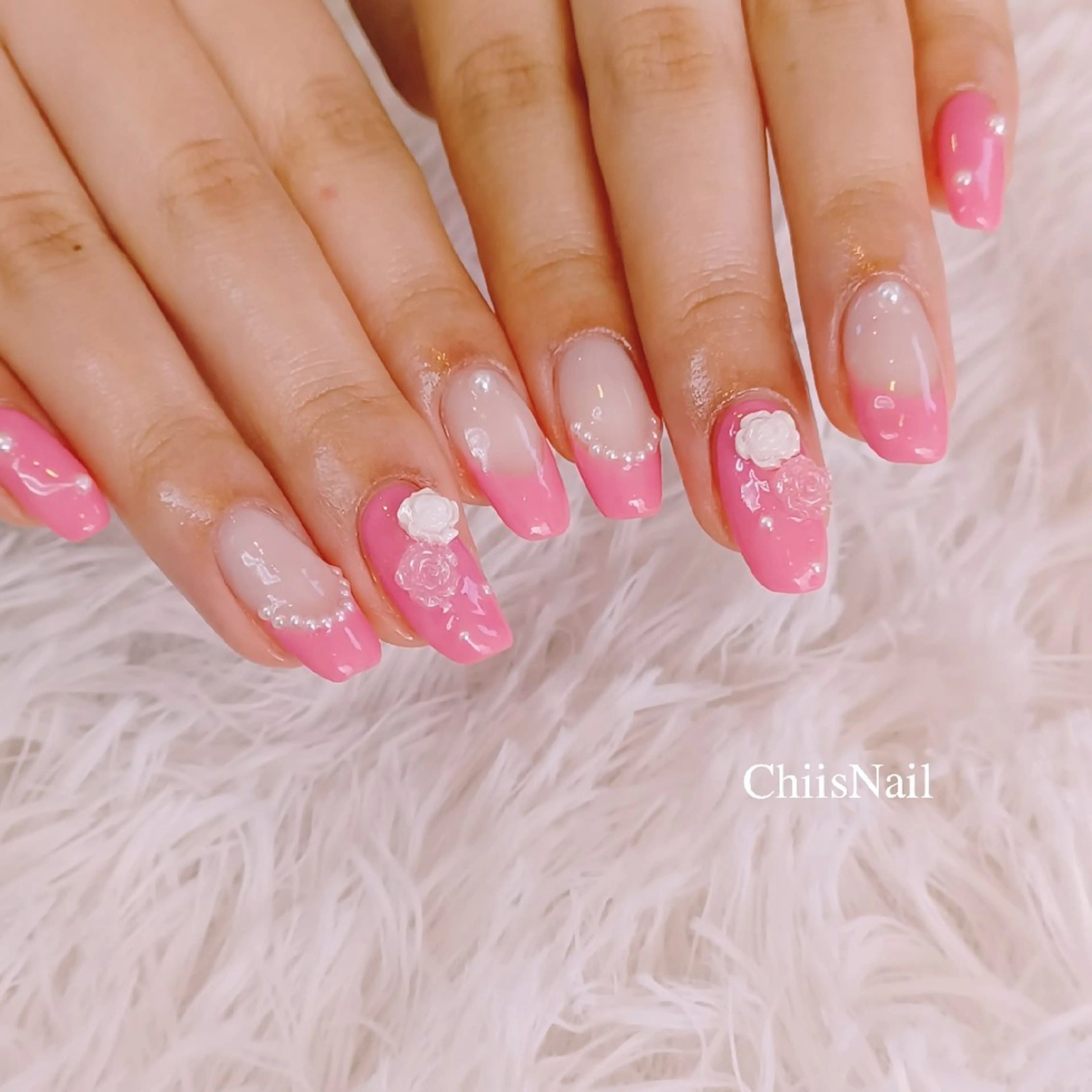 ネイル ピンク ハンドネイル ChiisNail ﾁｨｽﾞﾈｲﾙのネイルデザイン