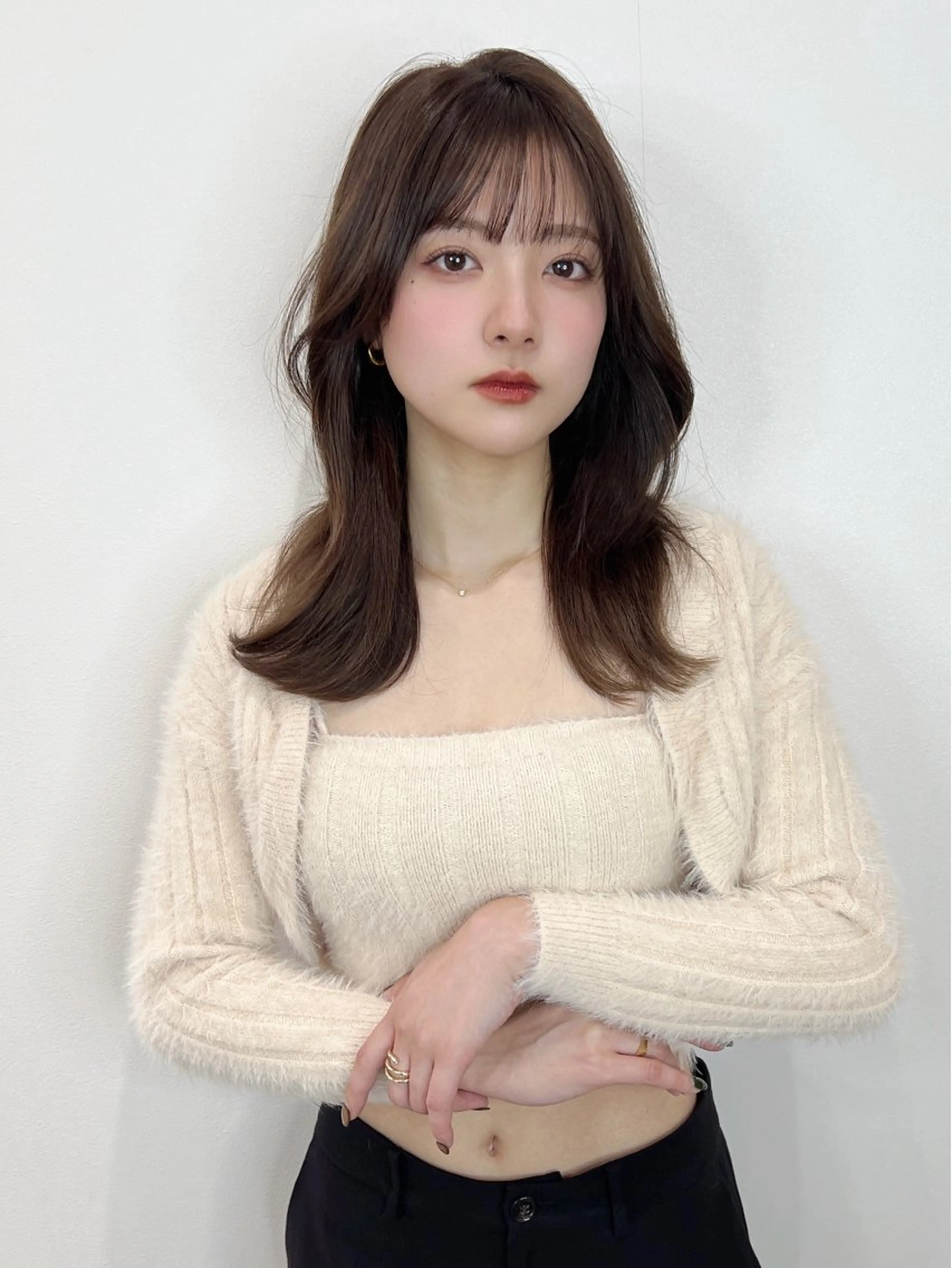 ロング カラー ヘアアレンジ ロングレイヤー エギョモリ 顔まわりレイヤー 顔周りカット ヨシンモリ 顔まわり職人🇰🇷 韓国ヘア/KAITOのヘアスタイル