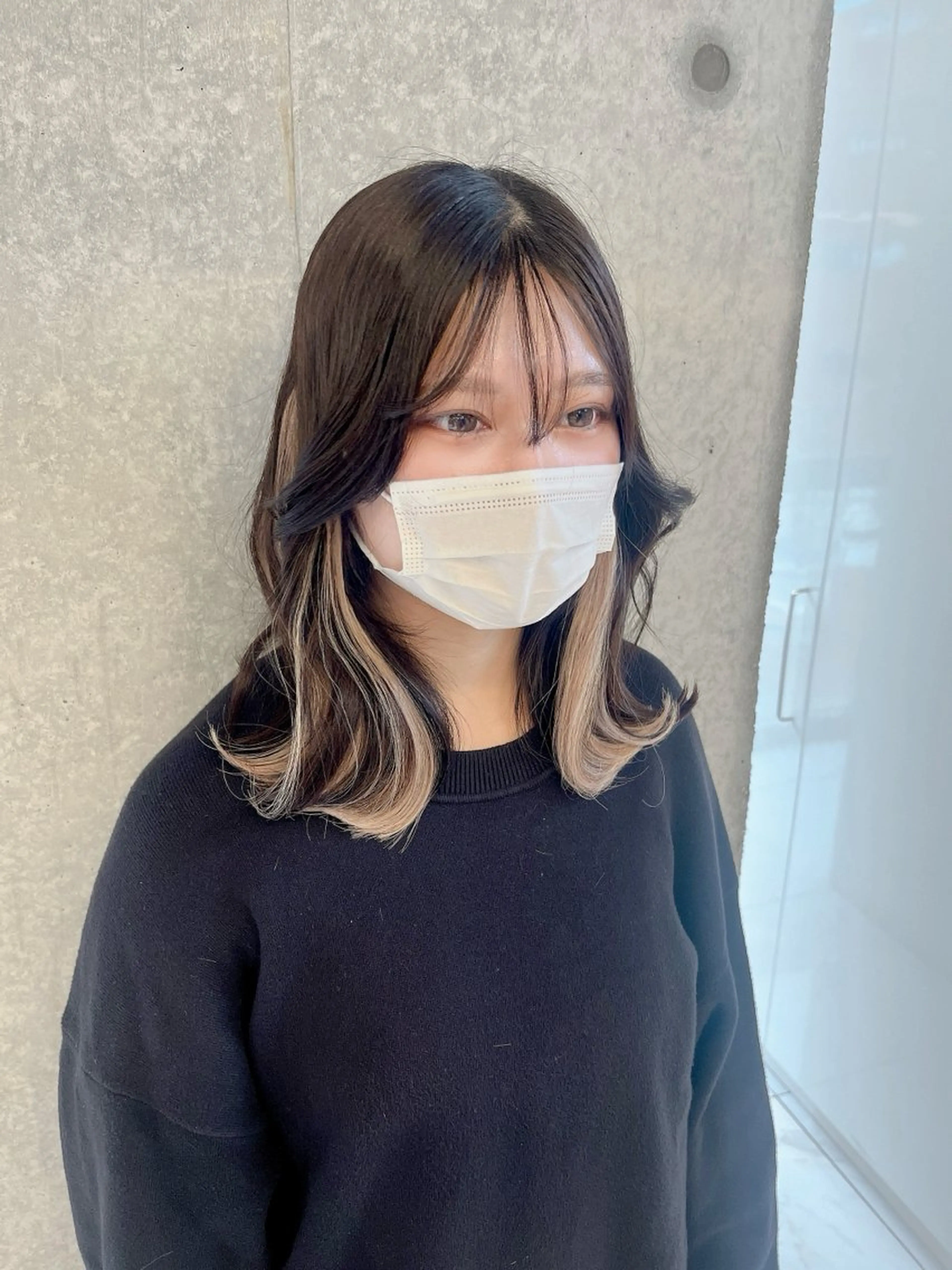 セミロング シールエクステ エクステ エクステ りおな/髪質改善/ カラー /平尾のヘアスタイル