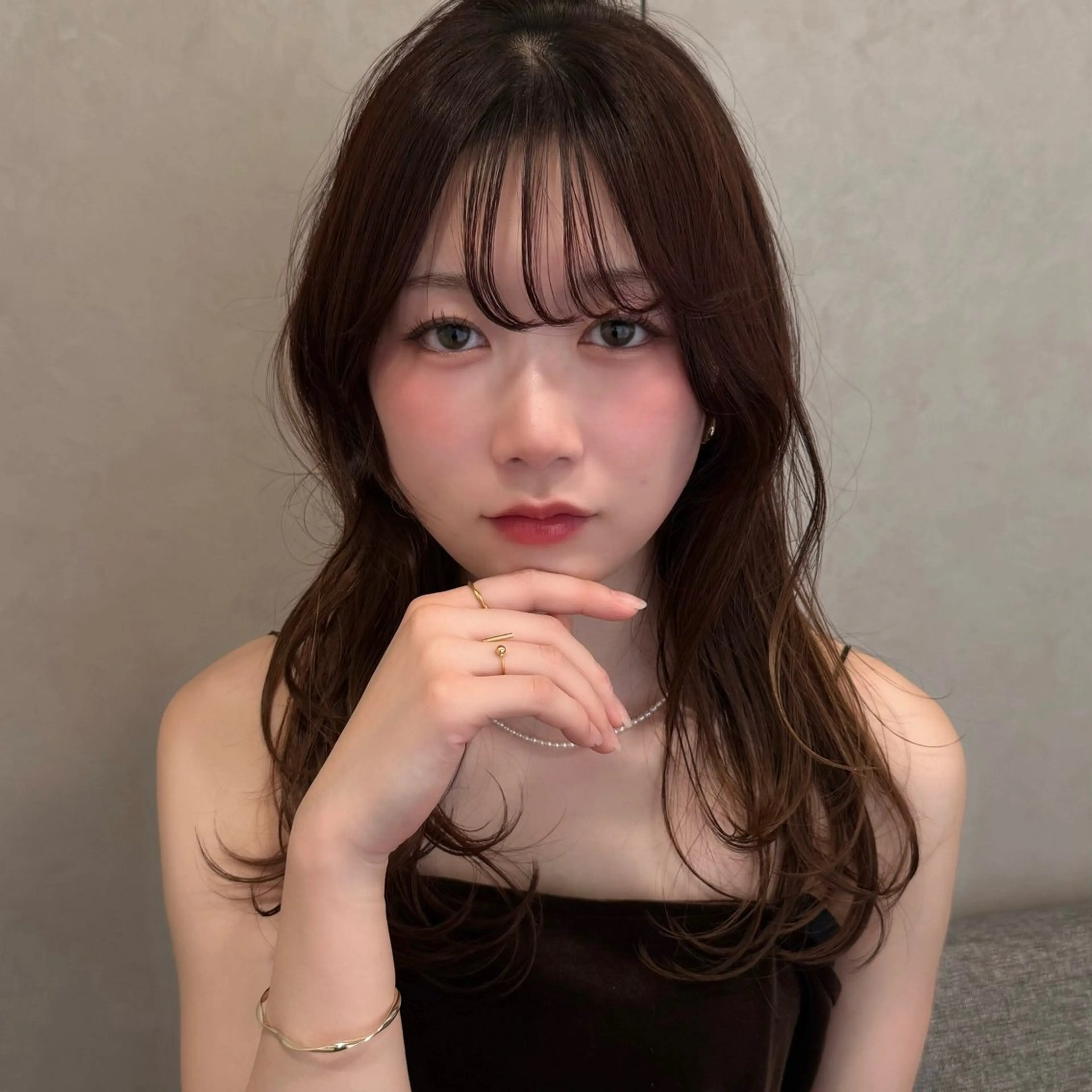 セミロング カラー ブリーチ ブリーチなしカラー 髪質改善 似合わせカット トリートメント ヘアカラー トリートメント レイヤー/顔周り 透明感カラー🥂のヘアスタイル