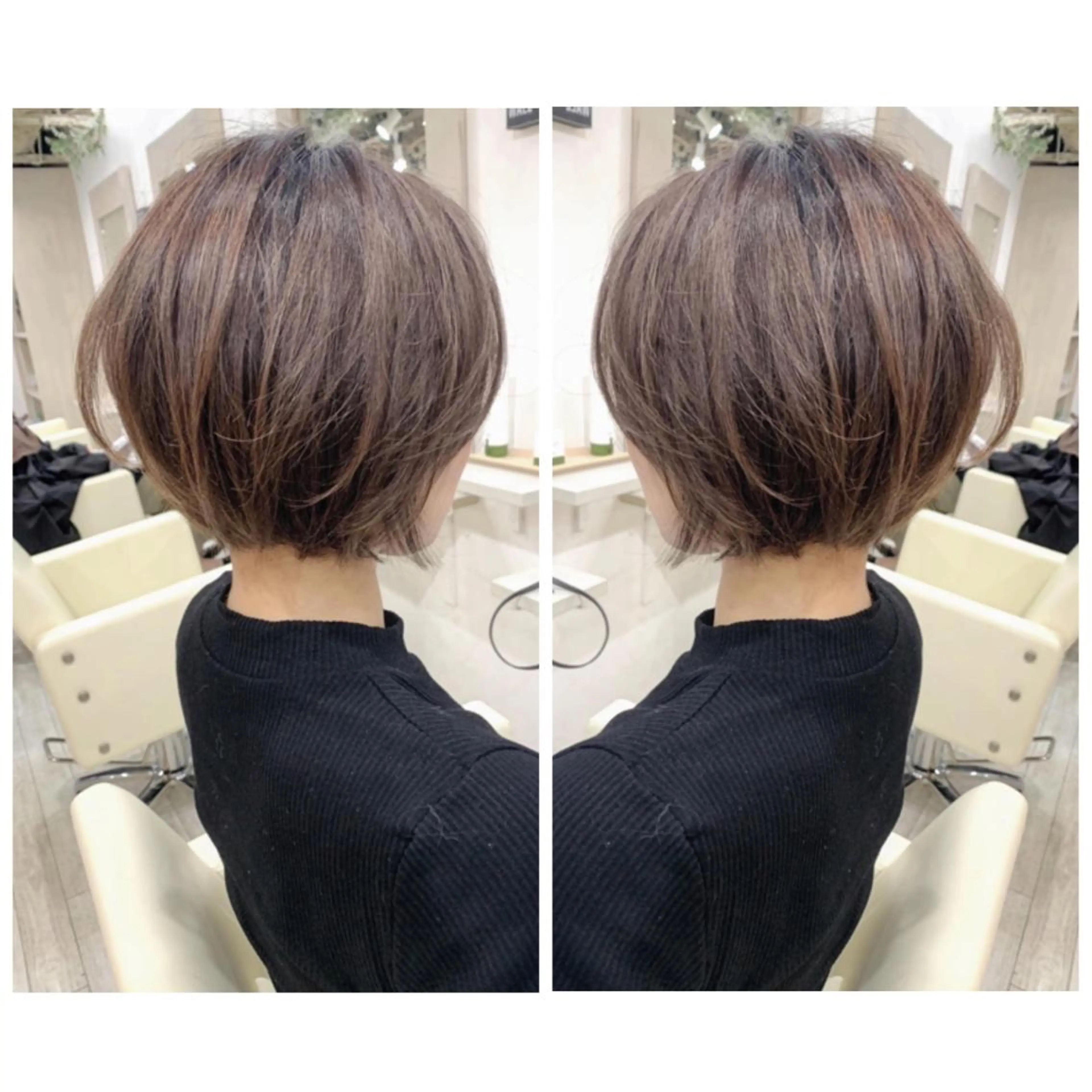 ショート カラー カット ヘアカラー トリートメント 京都大人女性ショート 徒歩1分/秋山のヘアスタイル