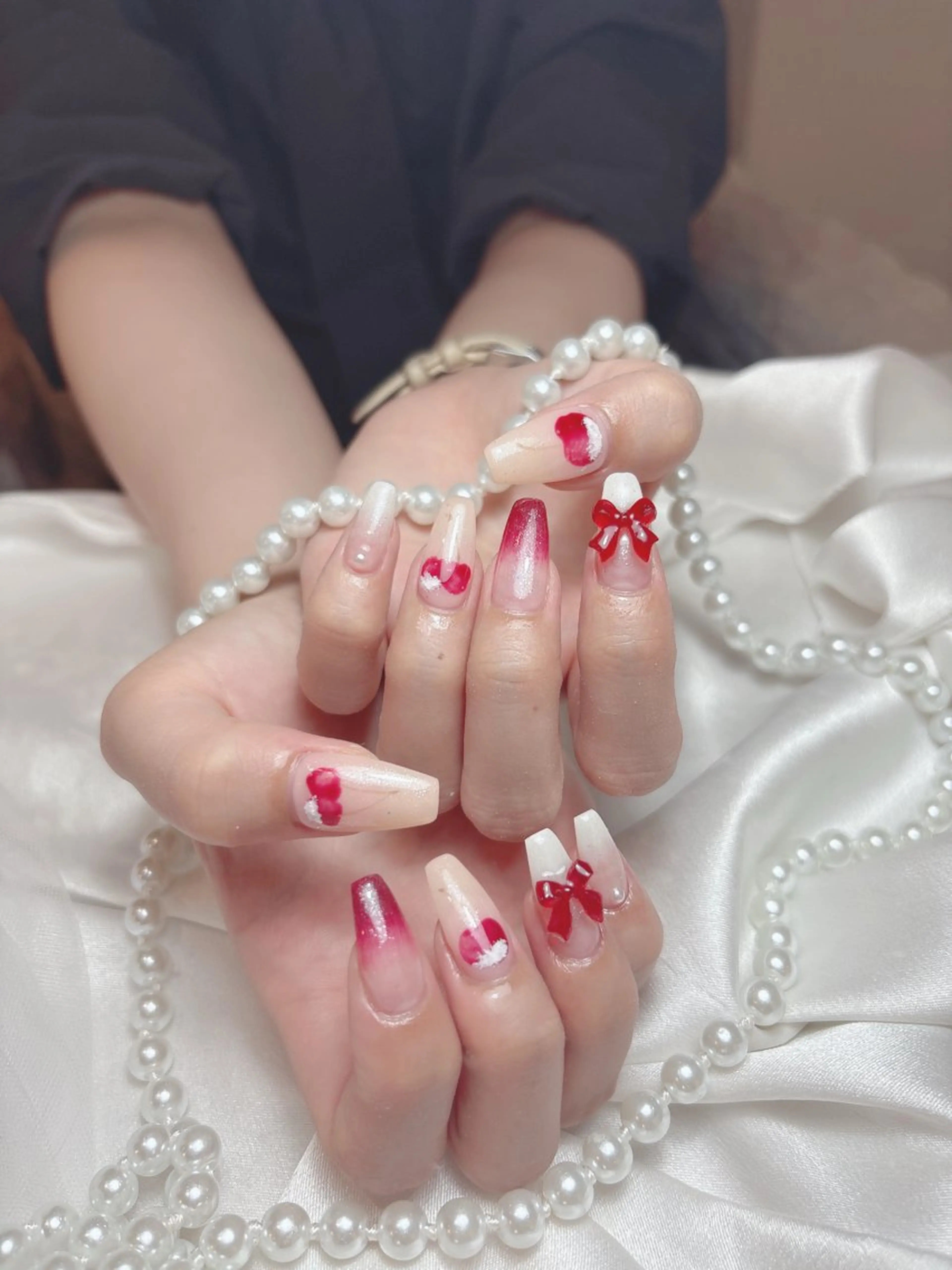 ネイル フットネイル フレンチネイル ジェルネイル ガーリー グラデーション ハンドネイル D.d Nail Moeのネイルデザイン