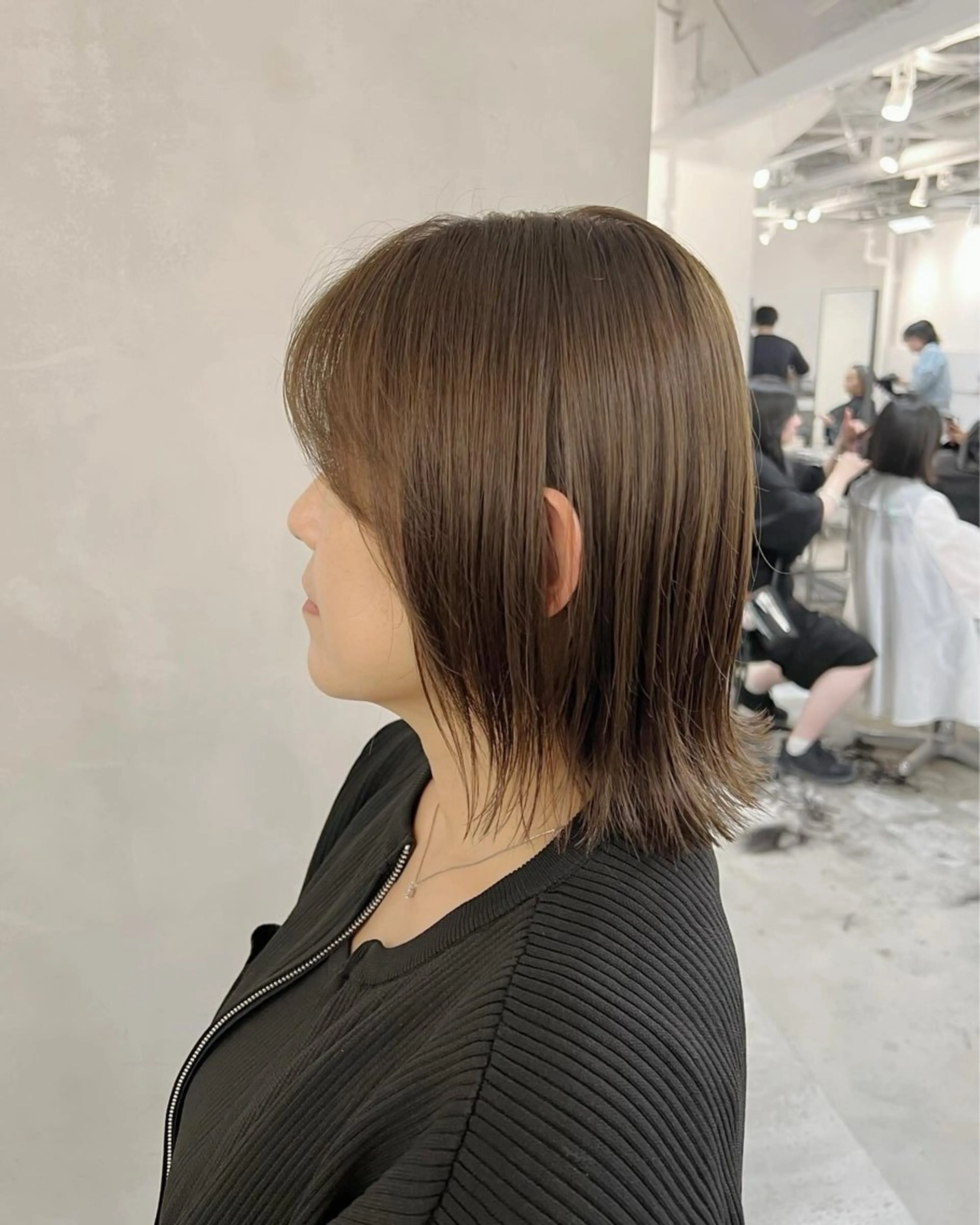 ミディアム カット ヘアカラー ハイライト／レイヤー 木下翔太のヘアスタイル