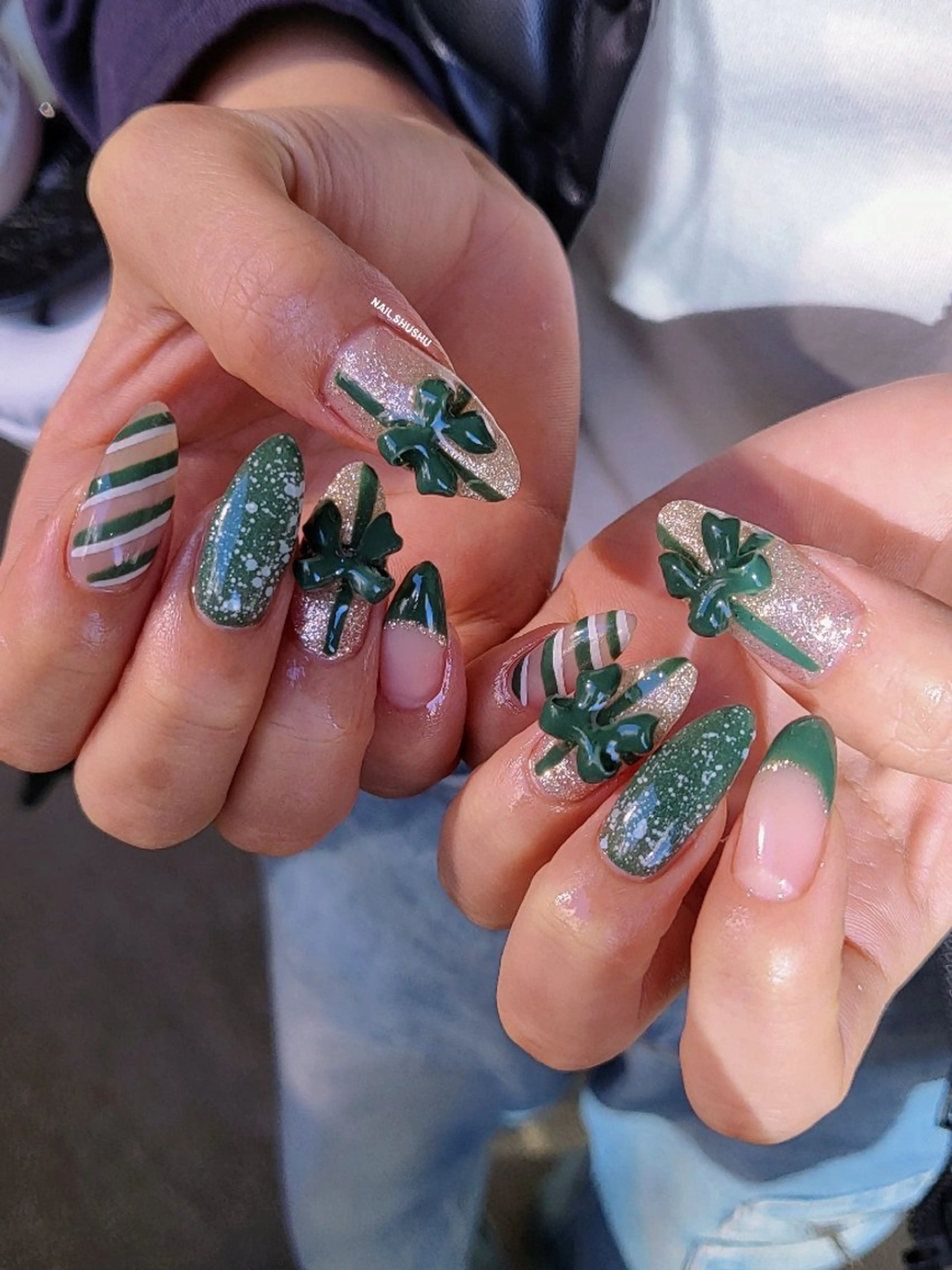 ネイル ハンドネイル 3dパーツ/流行り 👧shushu❤️のネイルデザイン