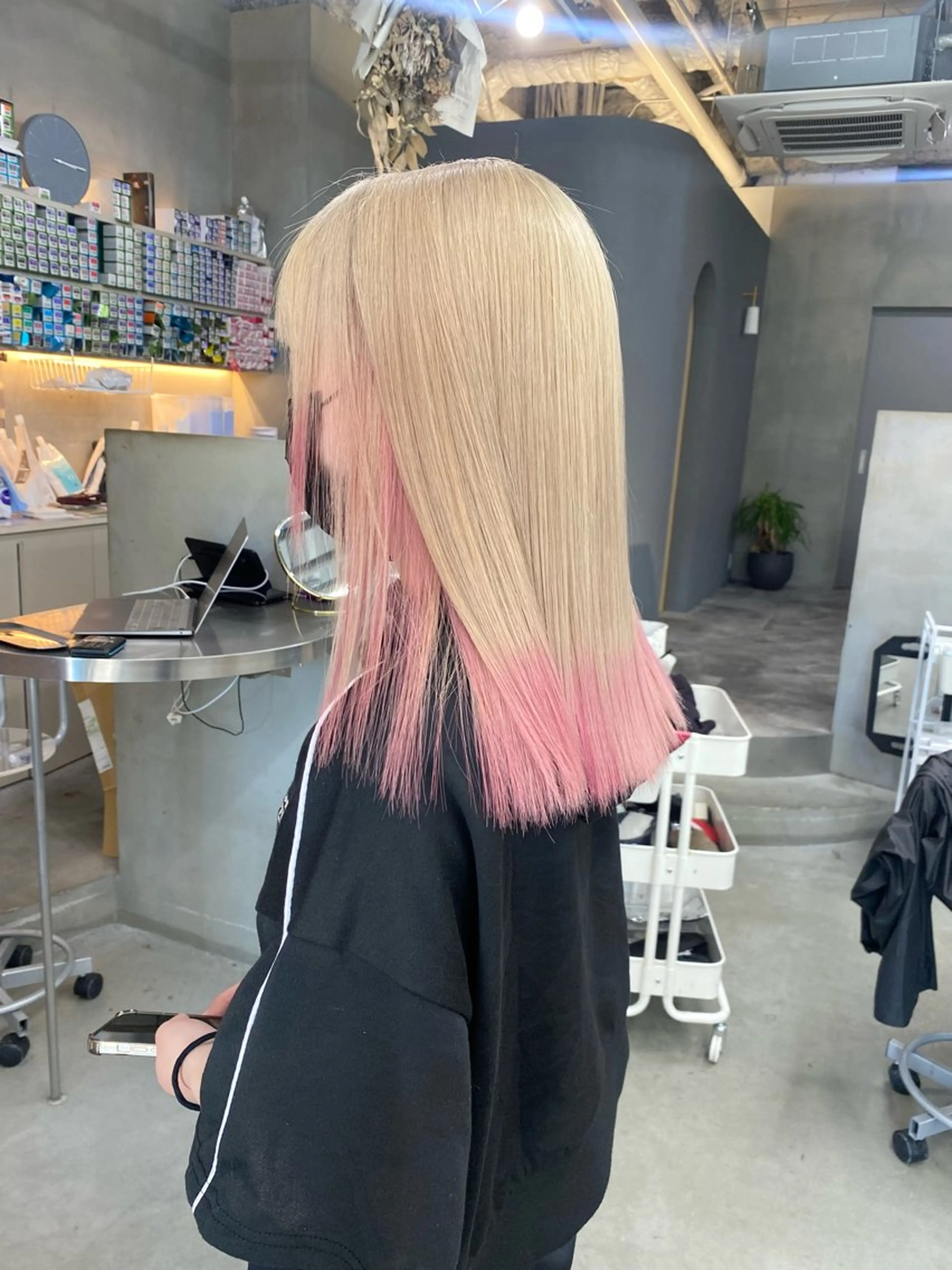 ミディアム カラー ヘアカラー 前橋 姫奈のヘアスタイル