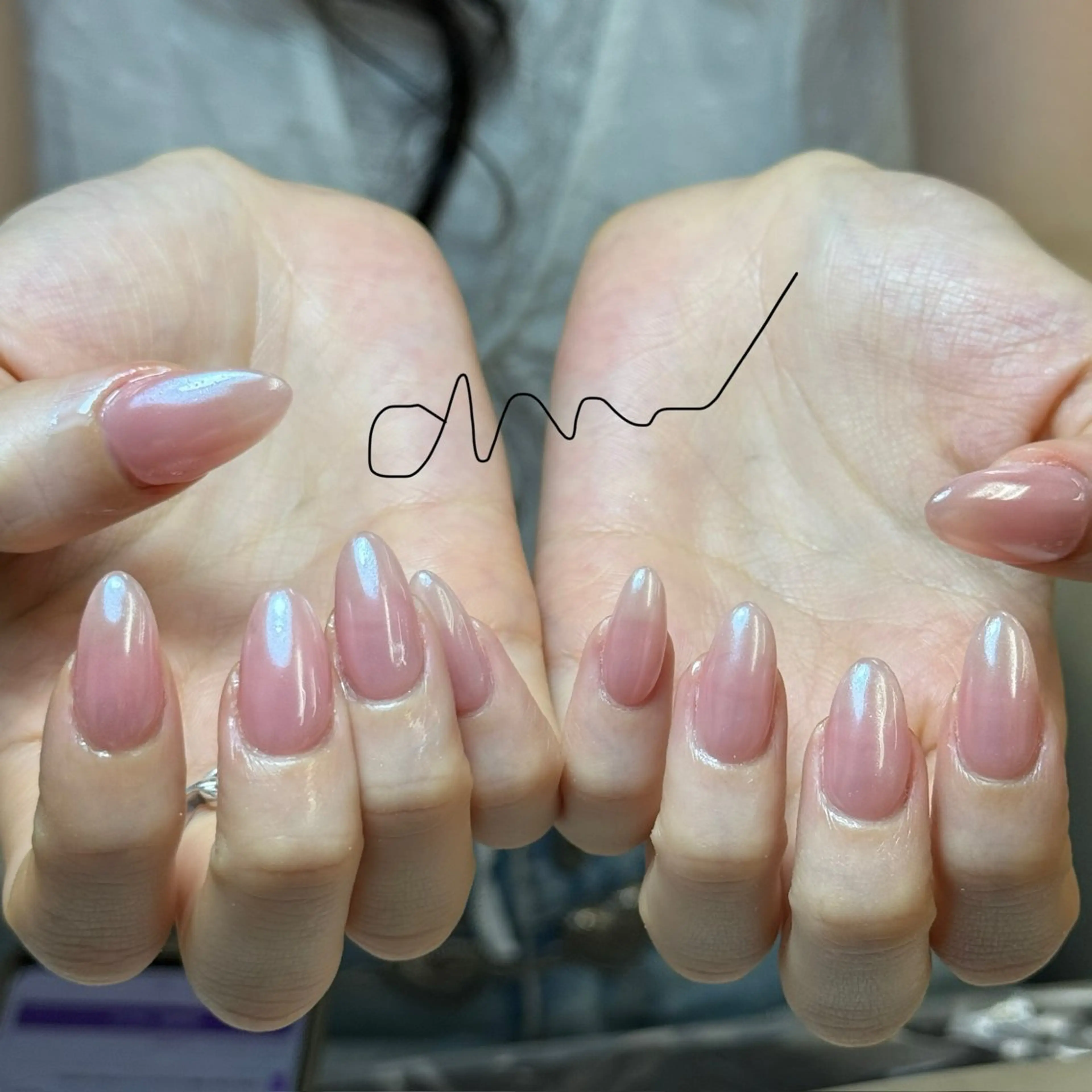 ネイル アートネイル オーロラネイル チークネイル 長さ出し フットネイル ハンドネイル Anh 高田馬場のネイルデザイン