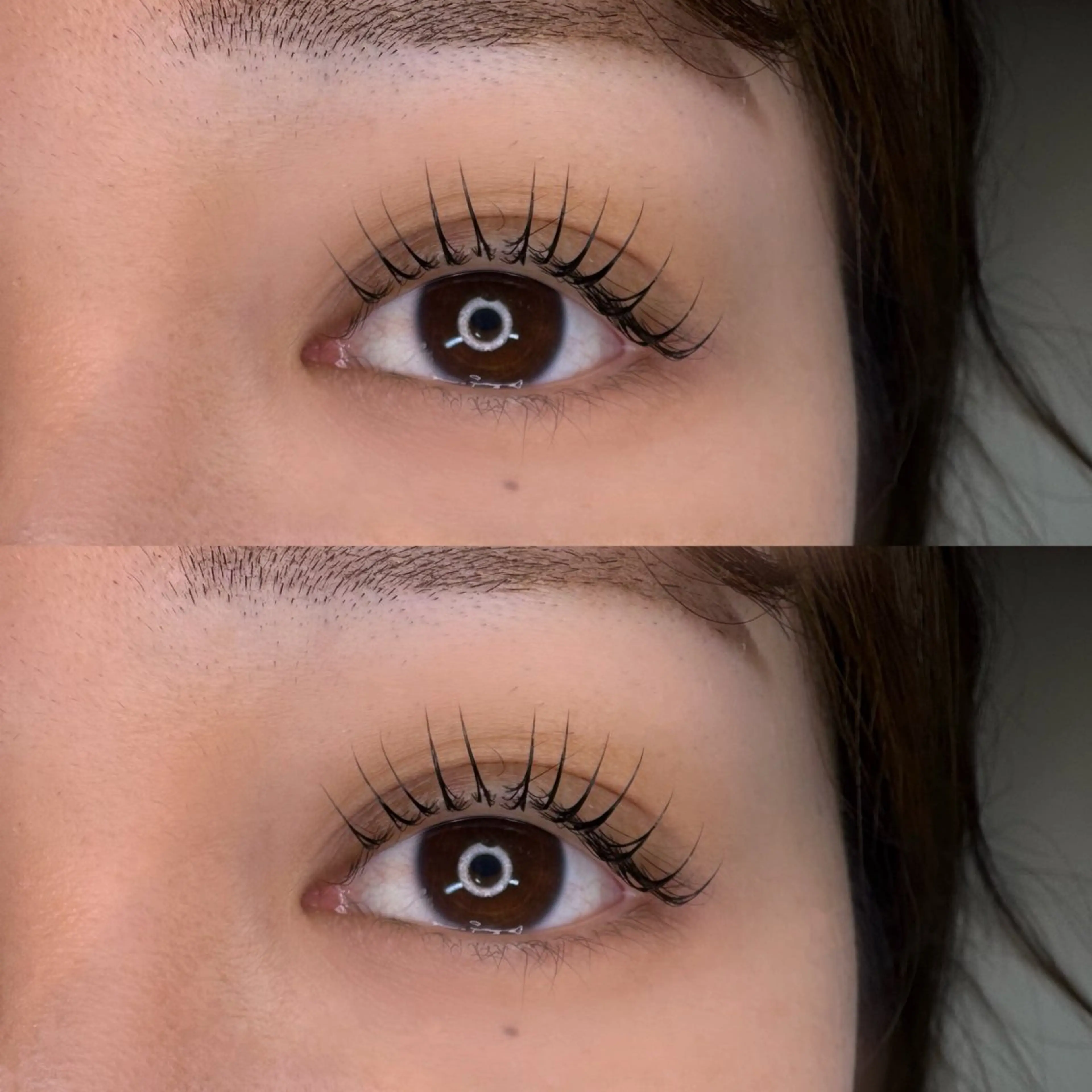 まつ毛パーマ(アイシャンプー込)と高濃度美容液まつ毛育毛コースの写真