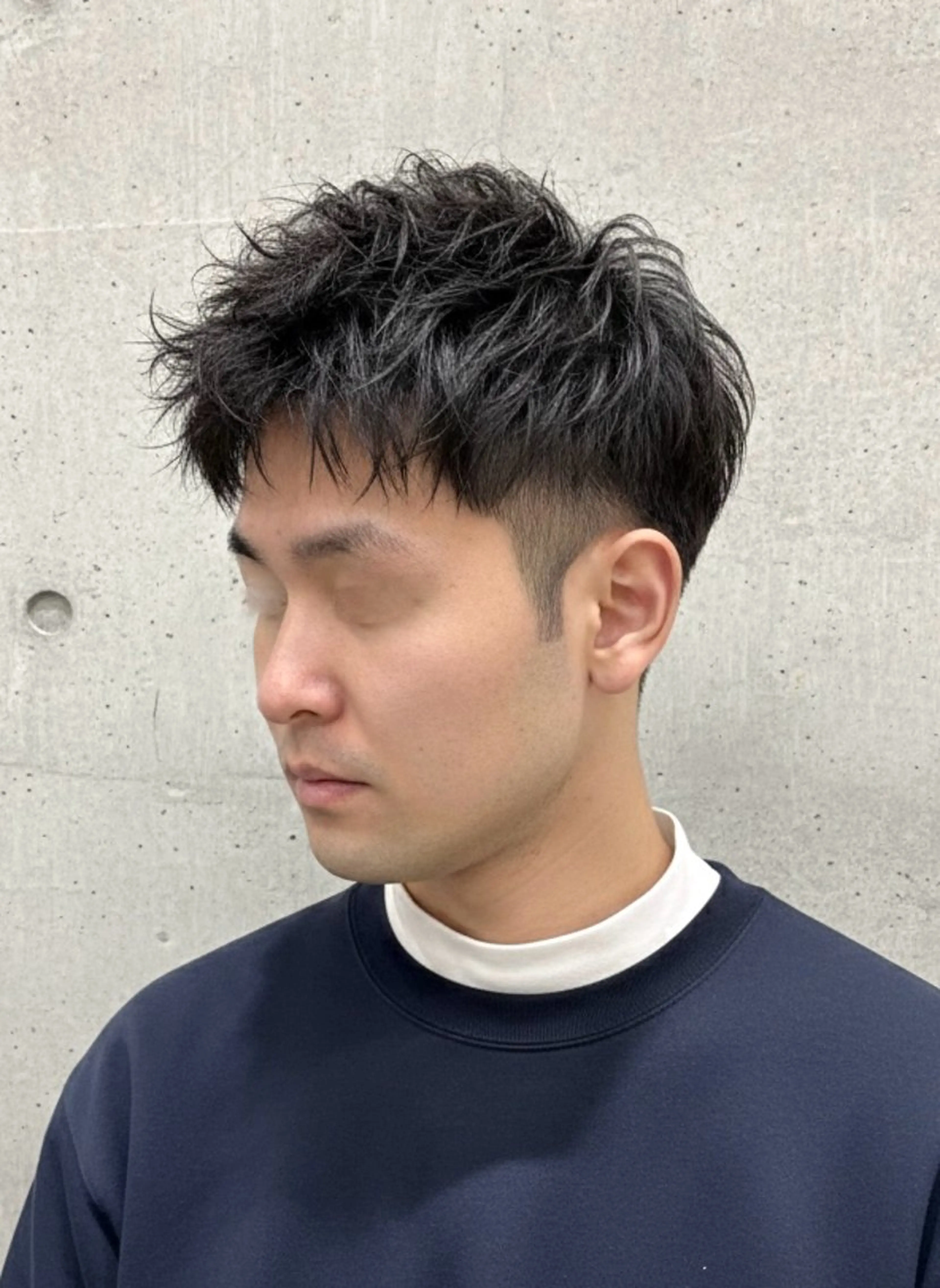 ショート パーマ メンズ アップバング 刈り上げ ショートヘア 大人メンズパーマ /石川瑠青のヘアスタイル