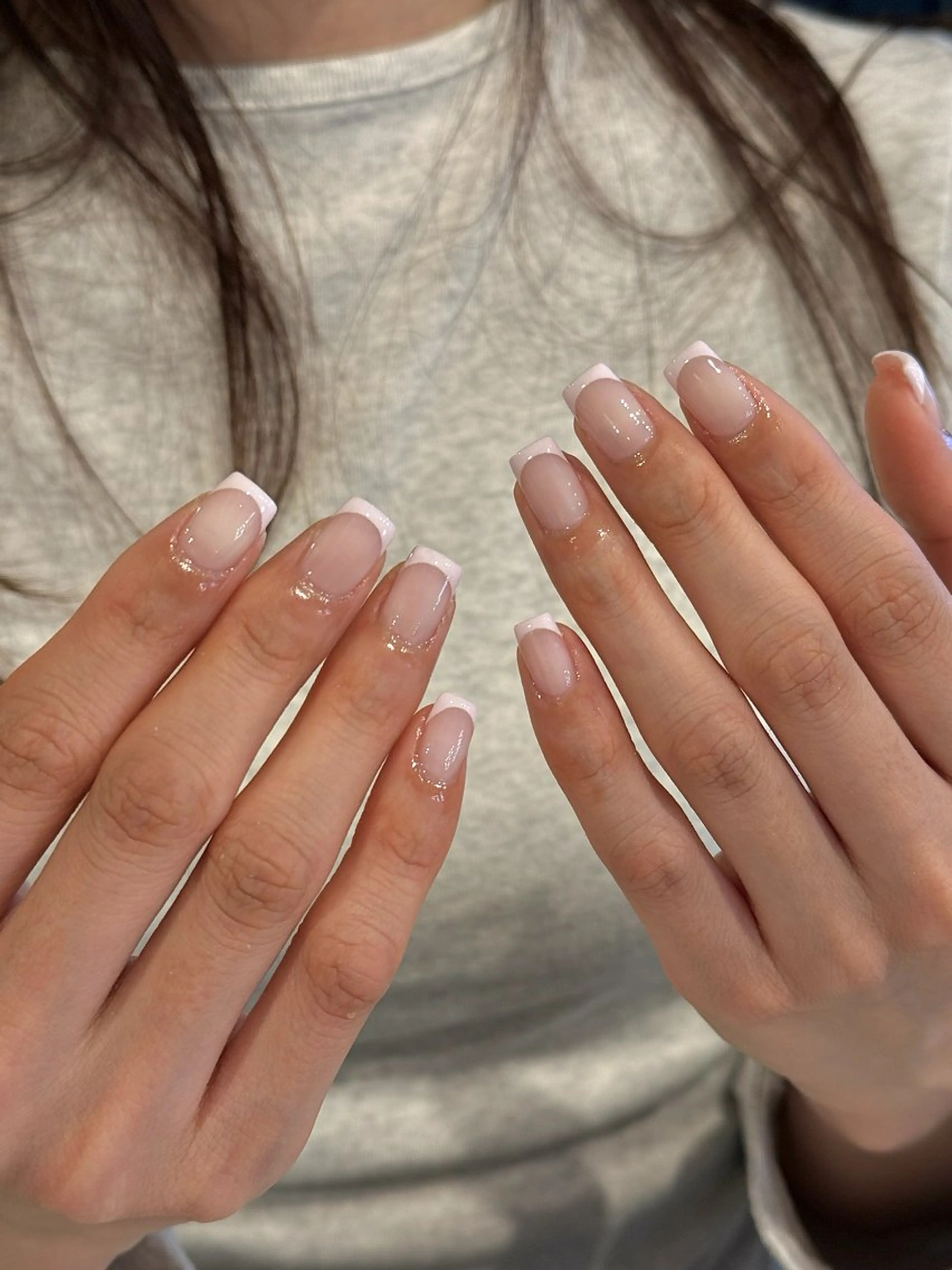 〔 新規オフ無料/フィルイン 〕色混ぜOK! ハンド オフ込フレンチ(クリアベース)🫧 ¥7,260の写真