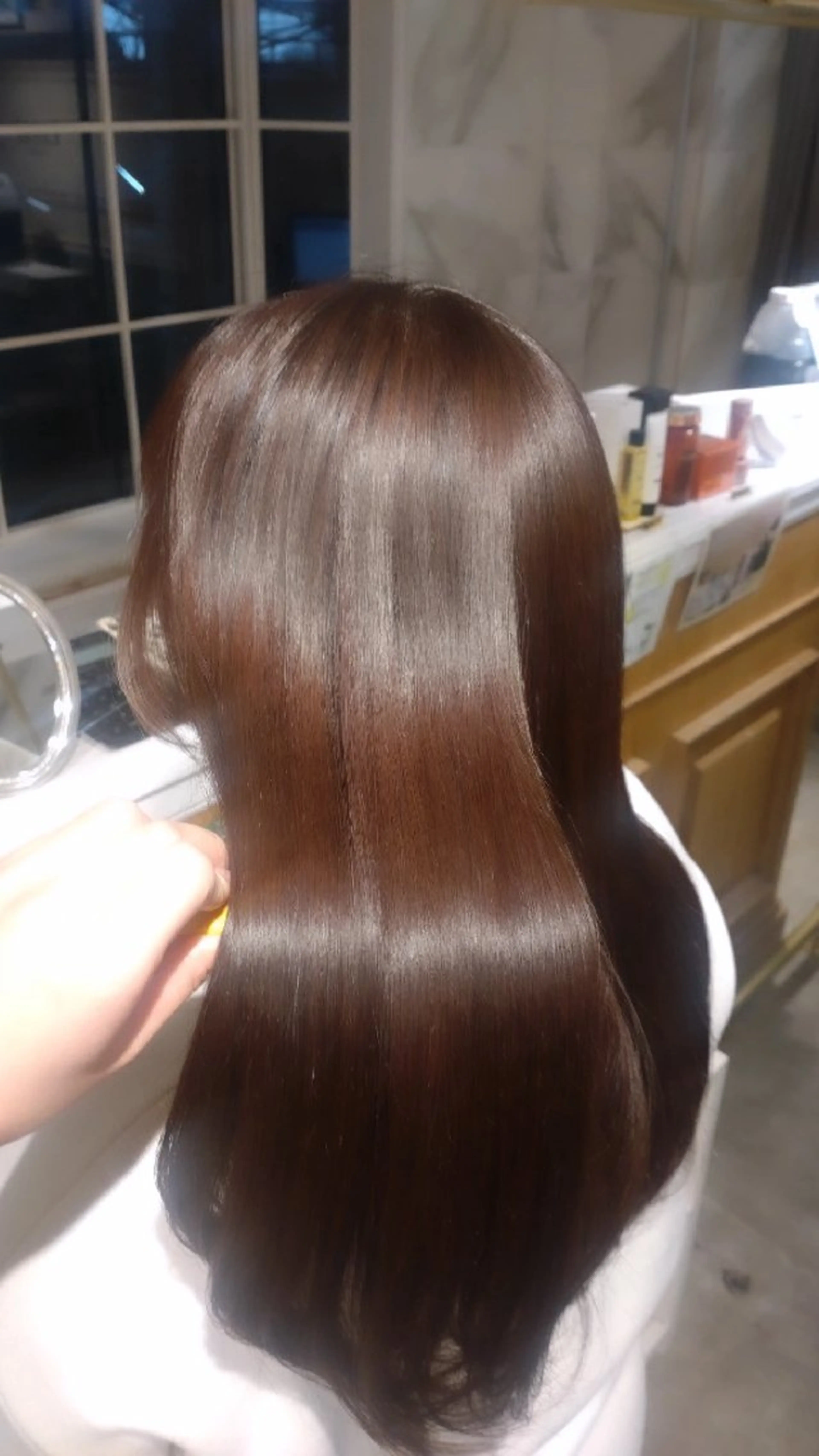 ロング カット ヘアカラー 縮毛矯正 トリートメント 縮毛矯正/レイヤー 💎やまもとちひろのヘアスタイル