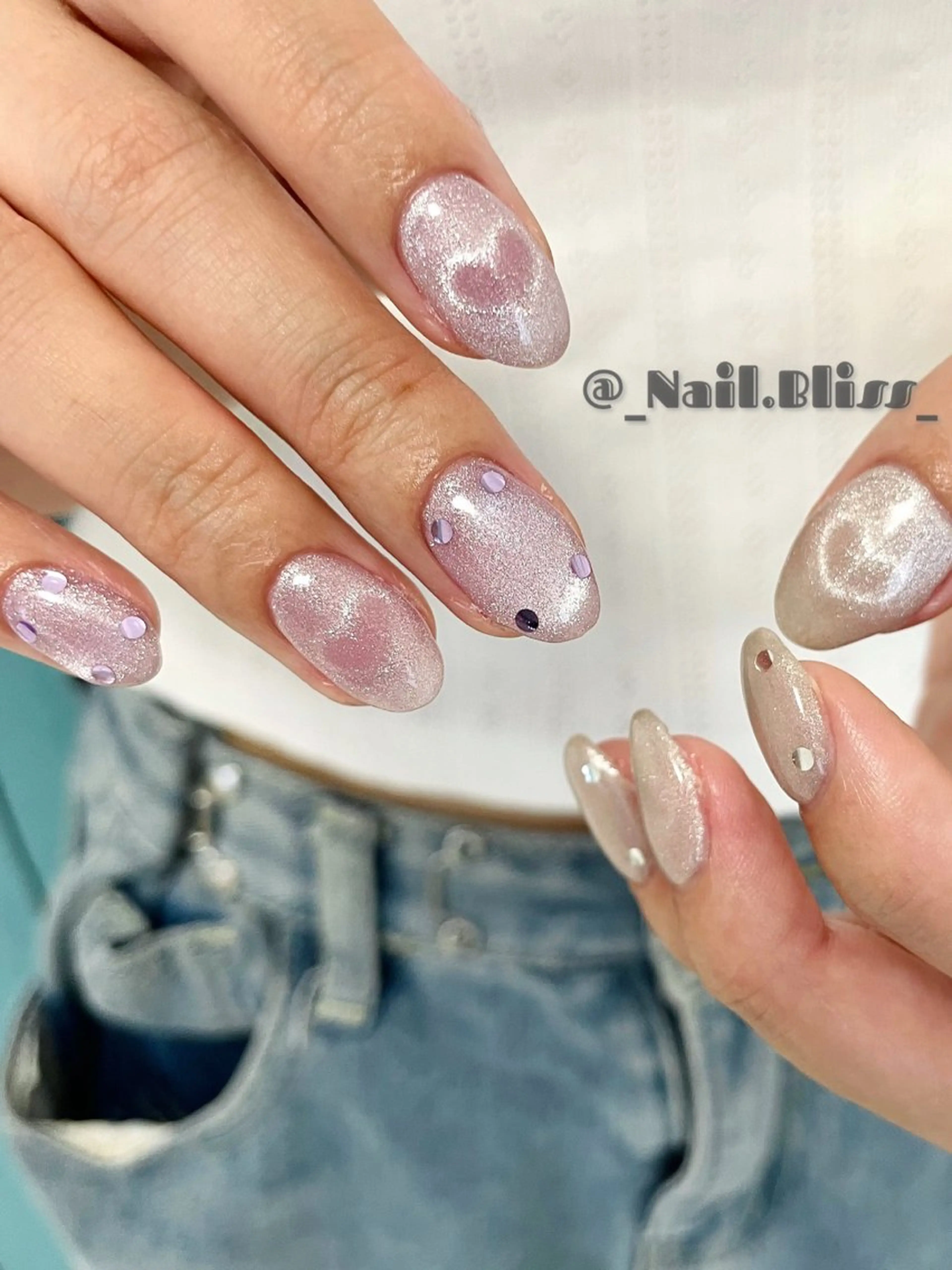 ネイル ハート マグネットネイル ハンドネイル NAIL BLISSのネイルデザイン